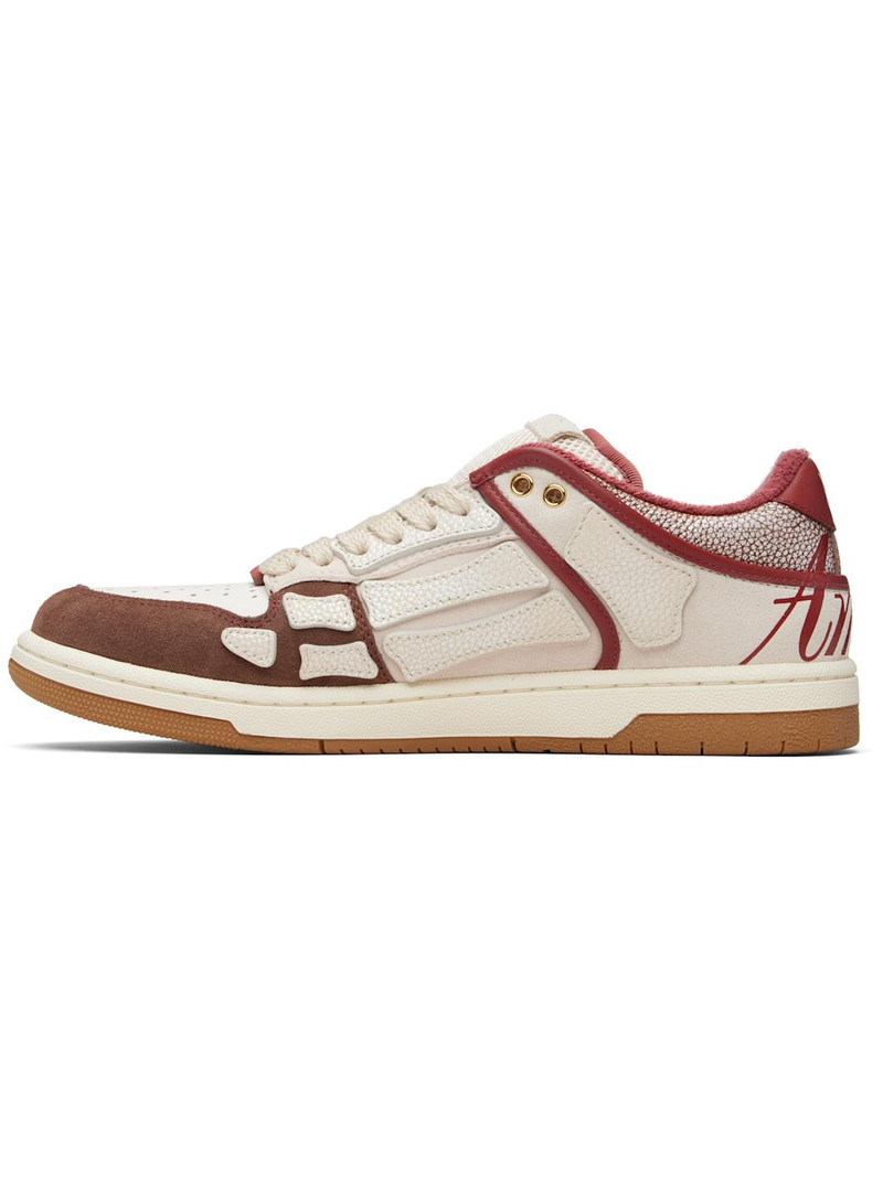 AMIRI White & Red XL Skel Top Low Sneakers outlook