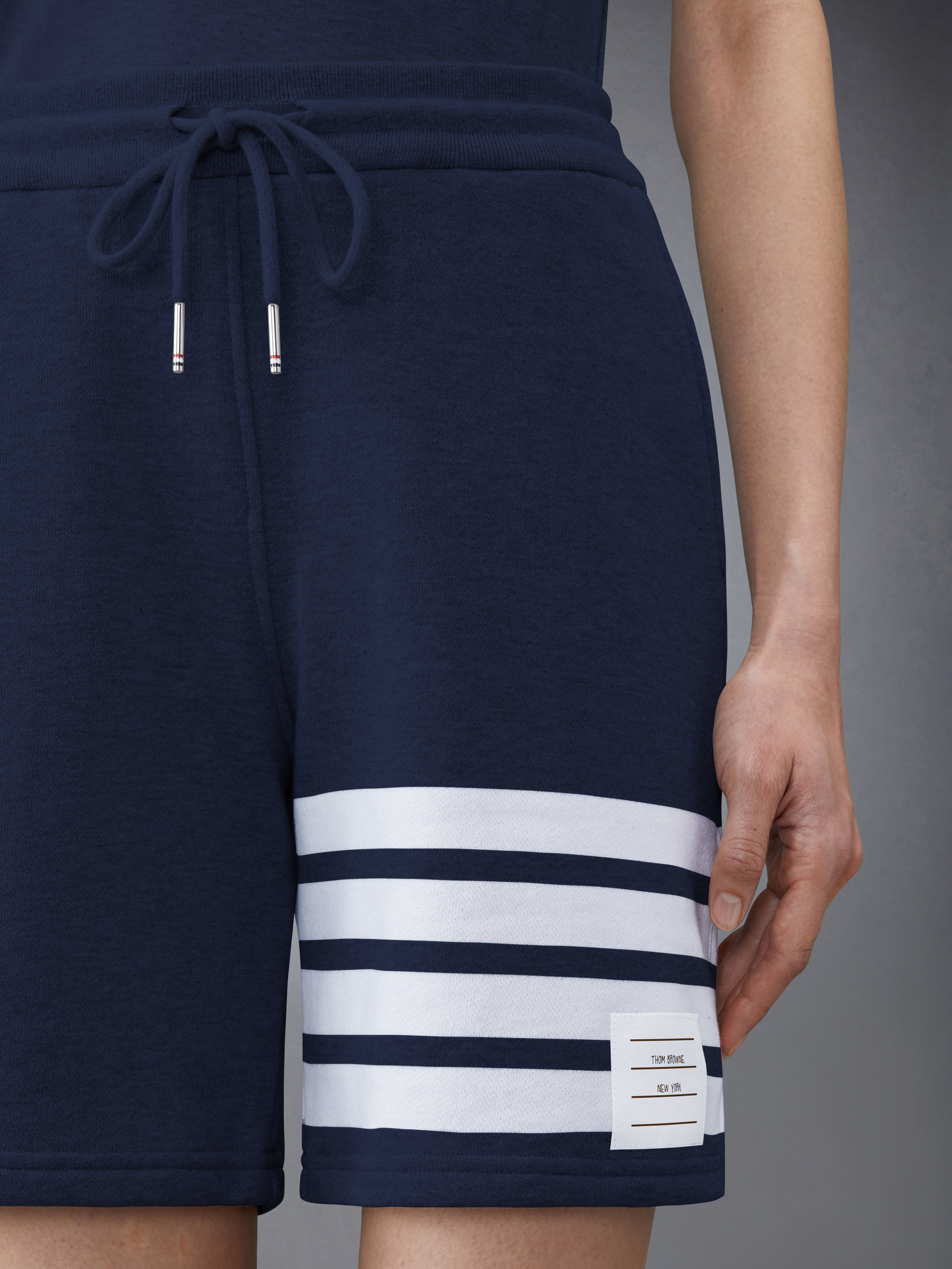 four-bar stripe track shorts - 5