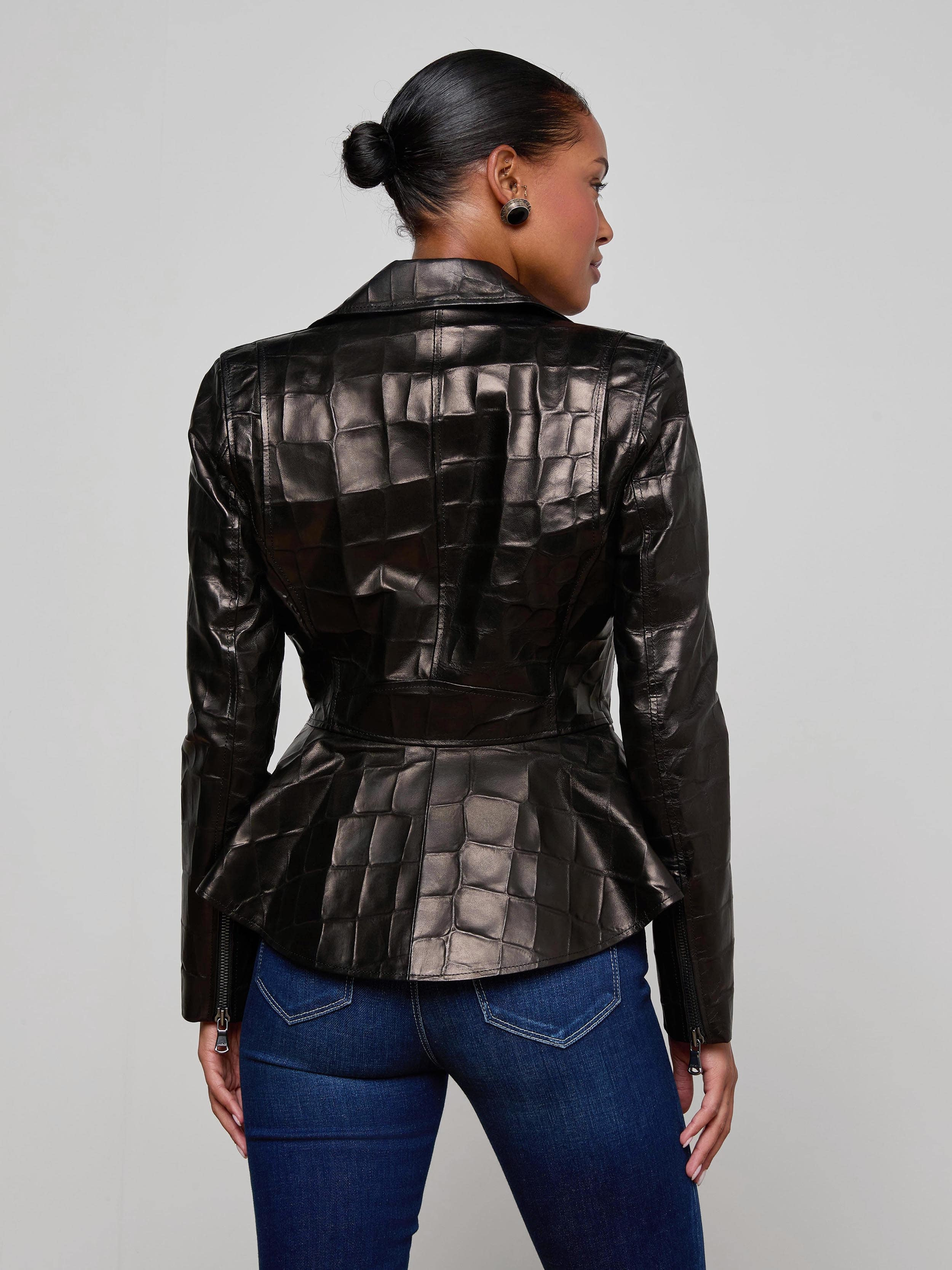 Lyric Leather Peplum Jacket - 5