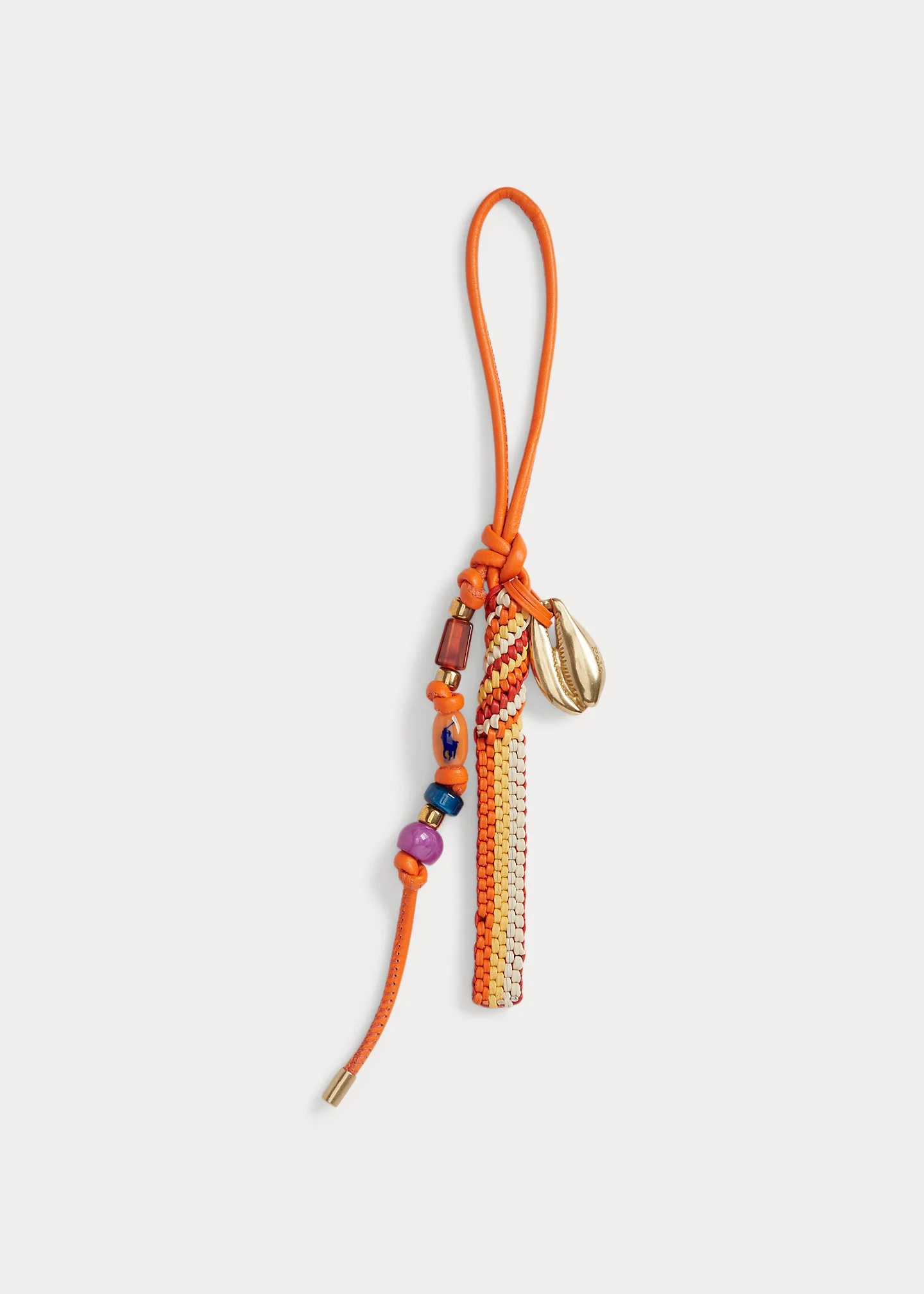 Beaded Leather Bag Charm - 1