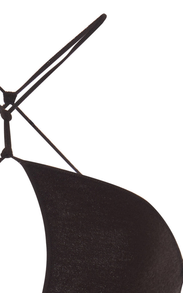 Twist-Neck Cashmere-Blend Bodysuit black - 4