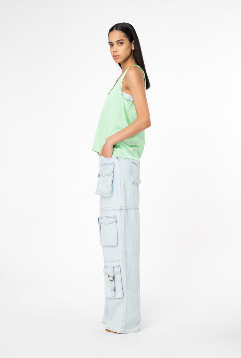 SLEEVELESS STRETCH SATIN TOP 4