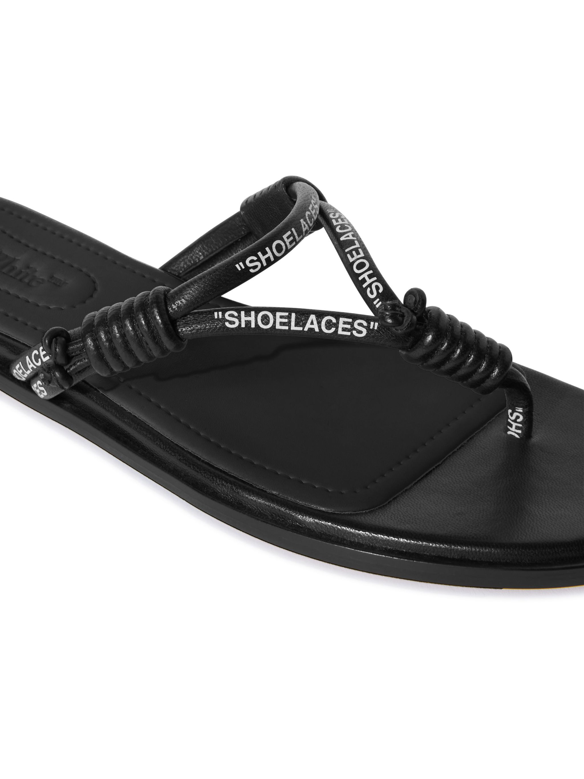 Black Shoelace Sandals - 6