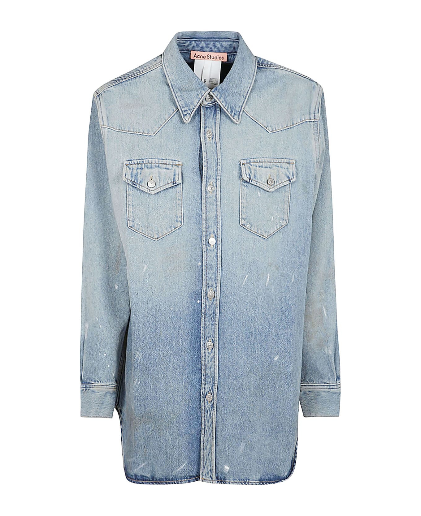 Oversized Vintage Effect Denim Jacket - 1