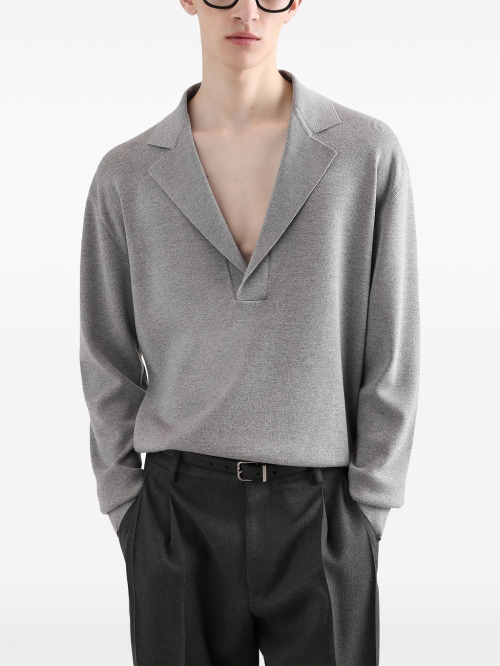 notch-collar jumper - 4