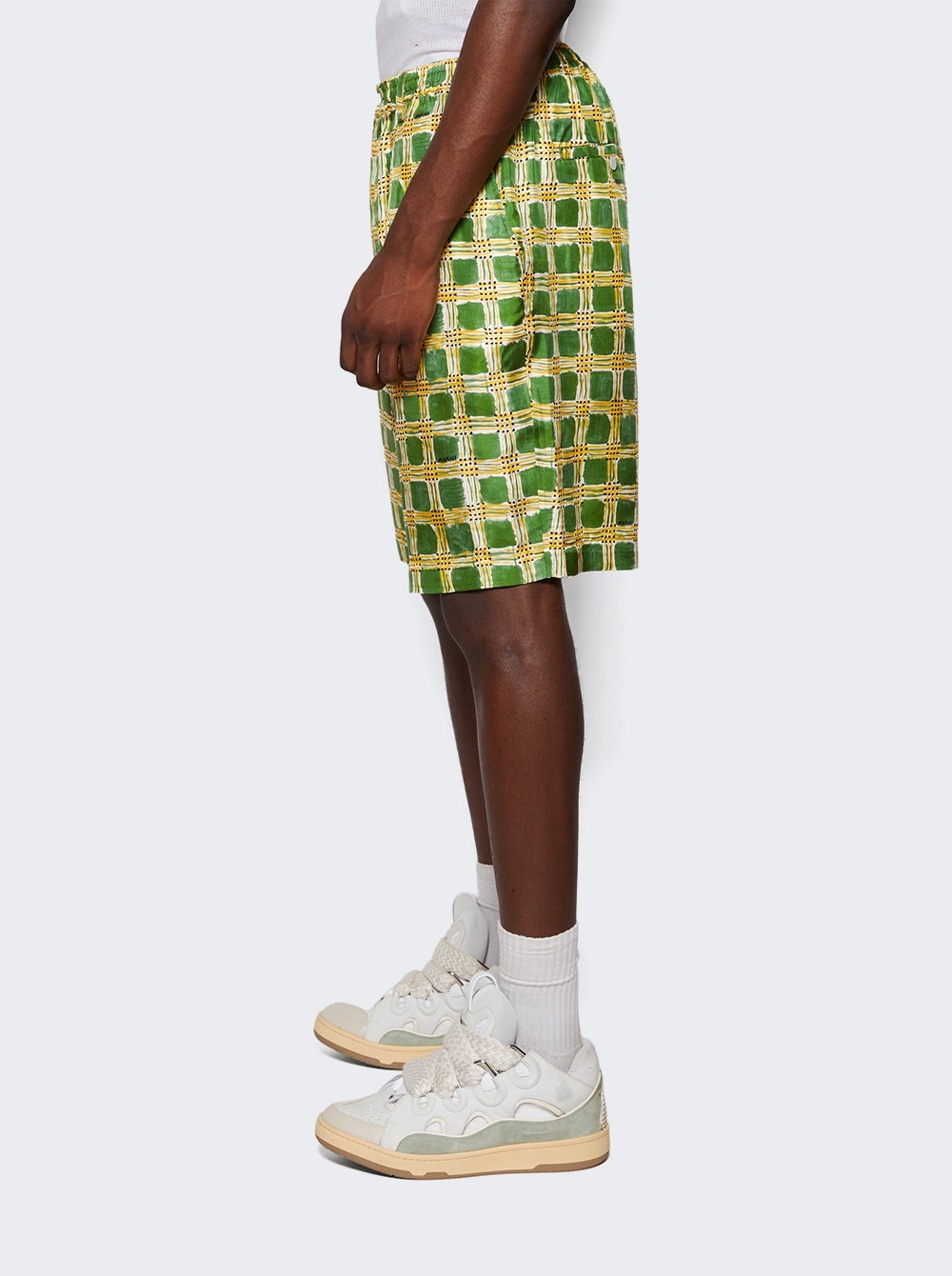 Silk Twill Shorts Primary Green - 4