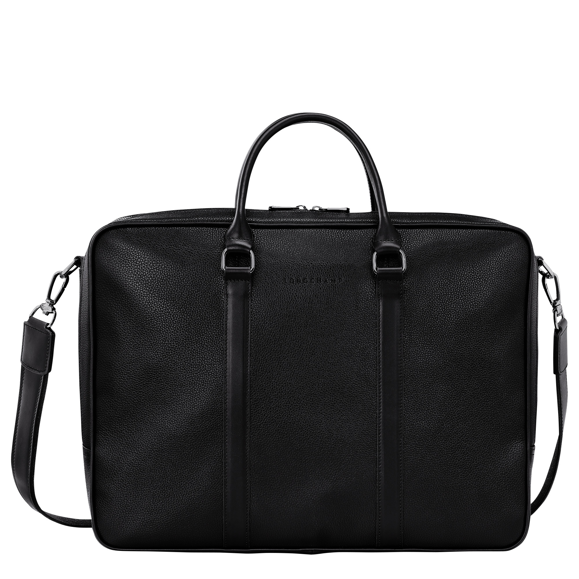 Le Foulonné L Briefcase Black - Leather - 1