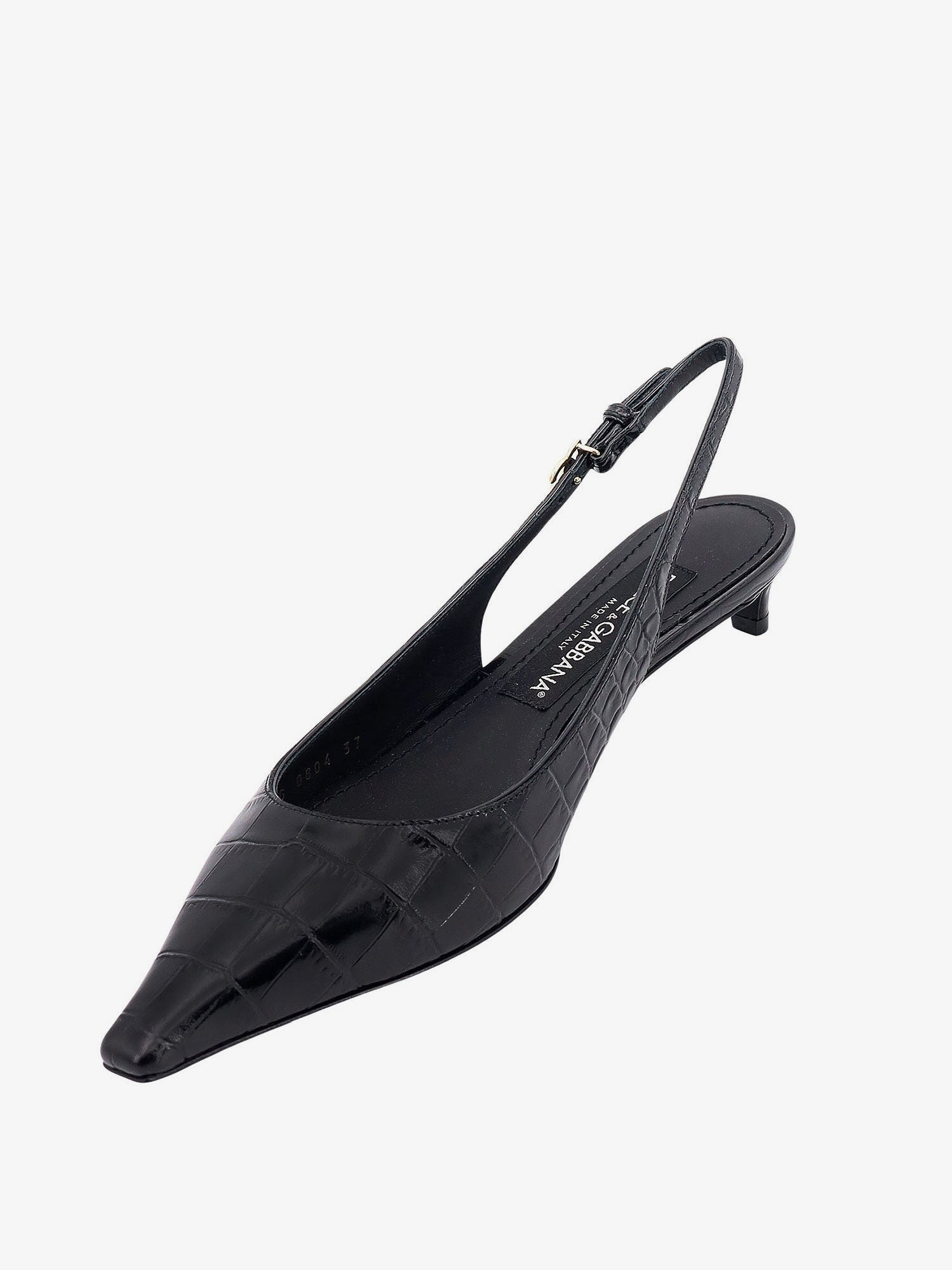 Croco Print Leather Slingback - 4