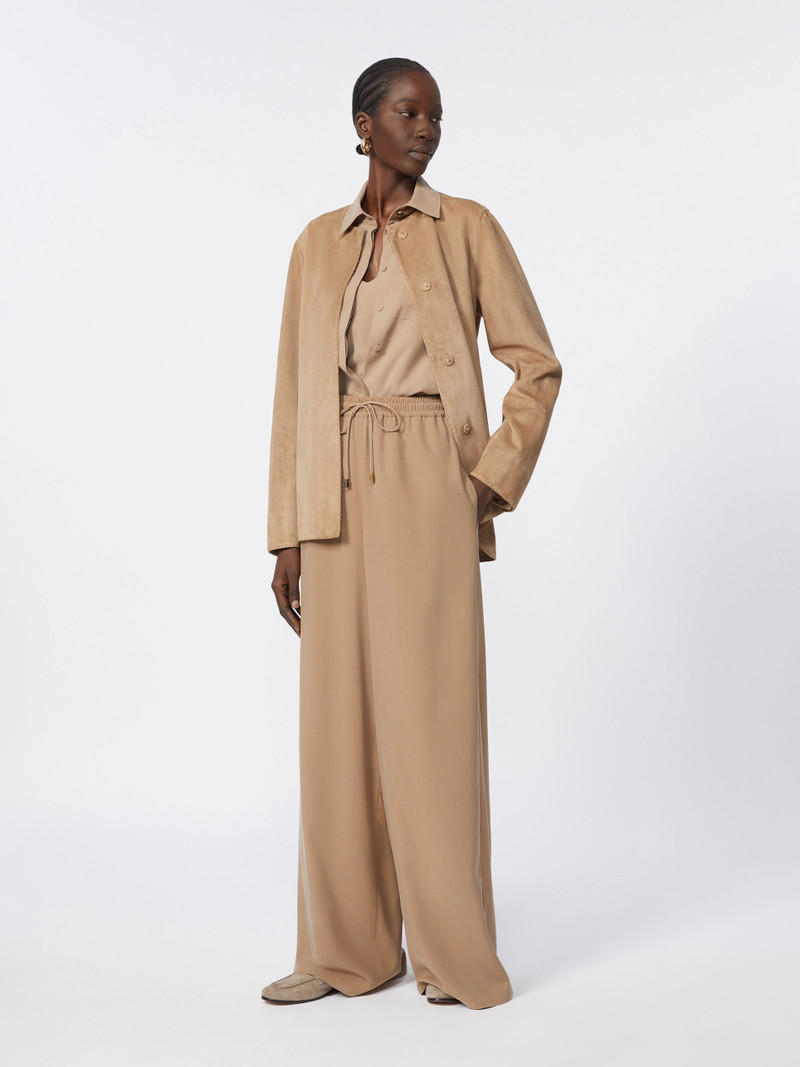 Max Mara GENERO Wide-fit washed silk trousers - HAZELNUT BROWN outlook