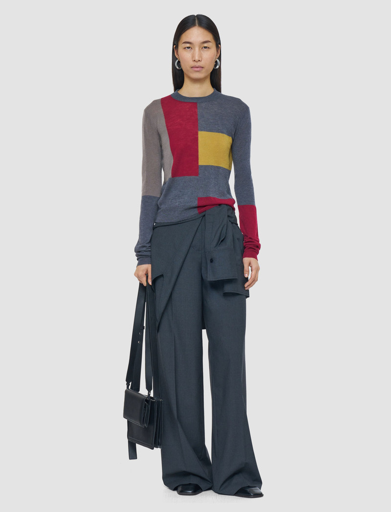 JOSEPH Overlay Cashair Round Neck Jumper outlook