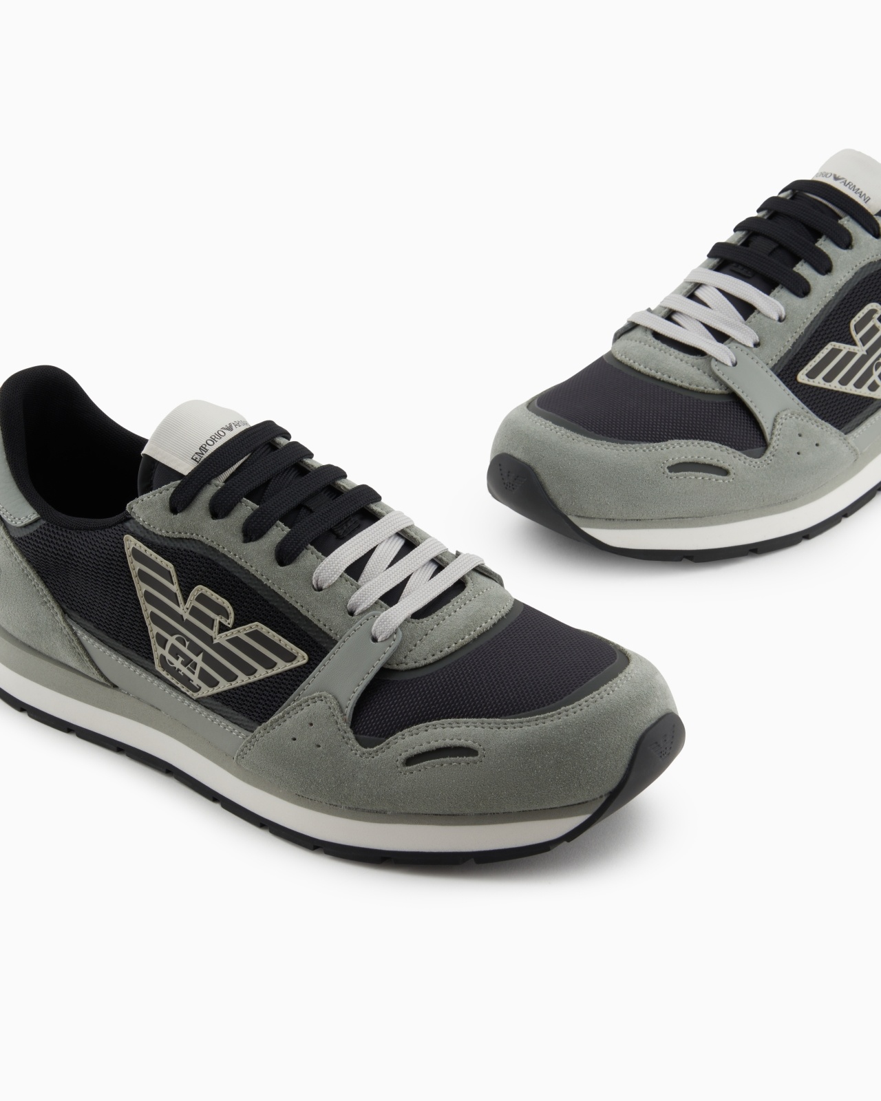 MESH SNEAKERS WITH SUEDE DETAILS AND EAGLE PATCH - 5