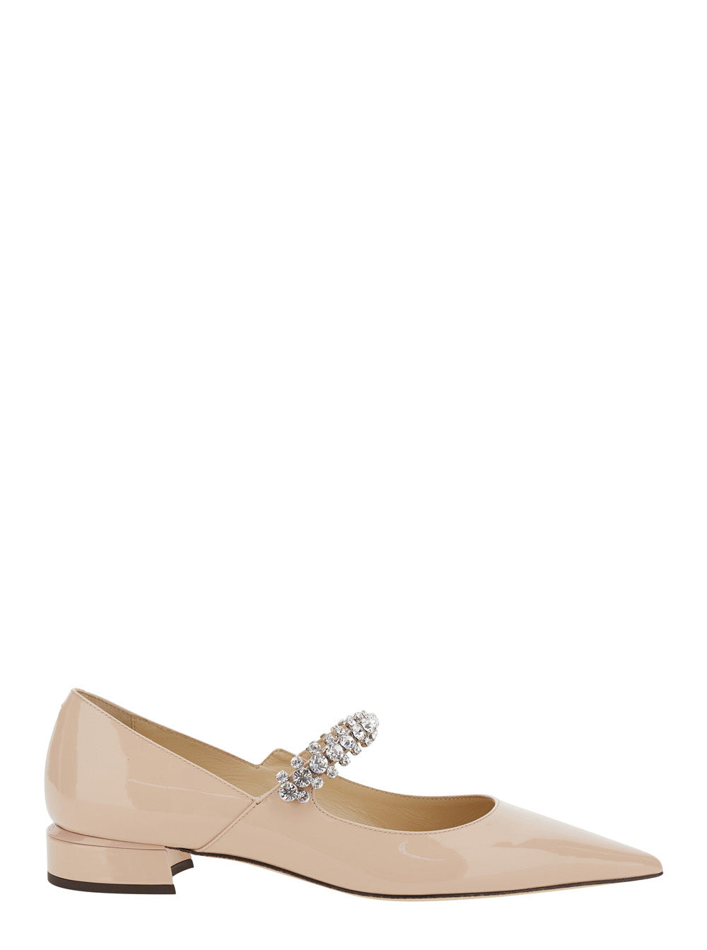 Jimmy Choo Women Beige Sabot With Rhinestone And Low Heel In Patent Leather Woman - 1