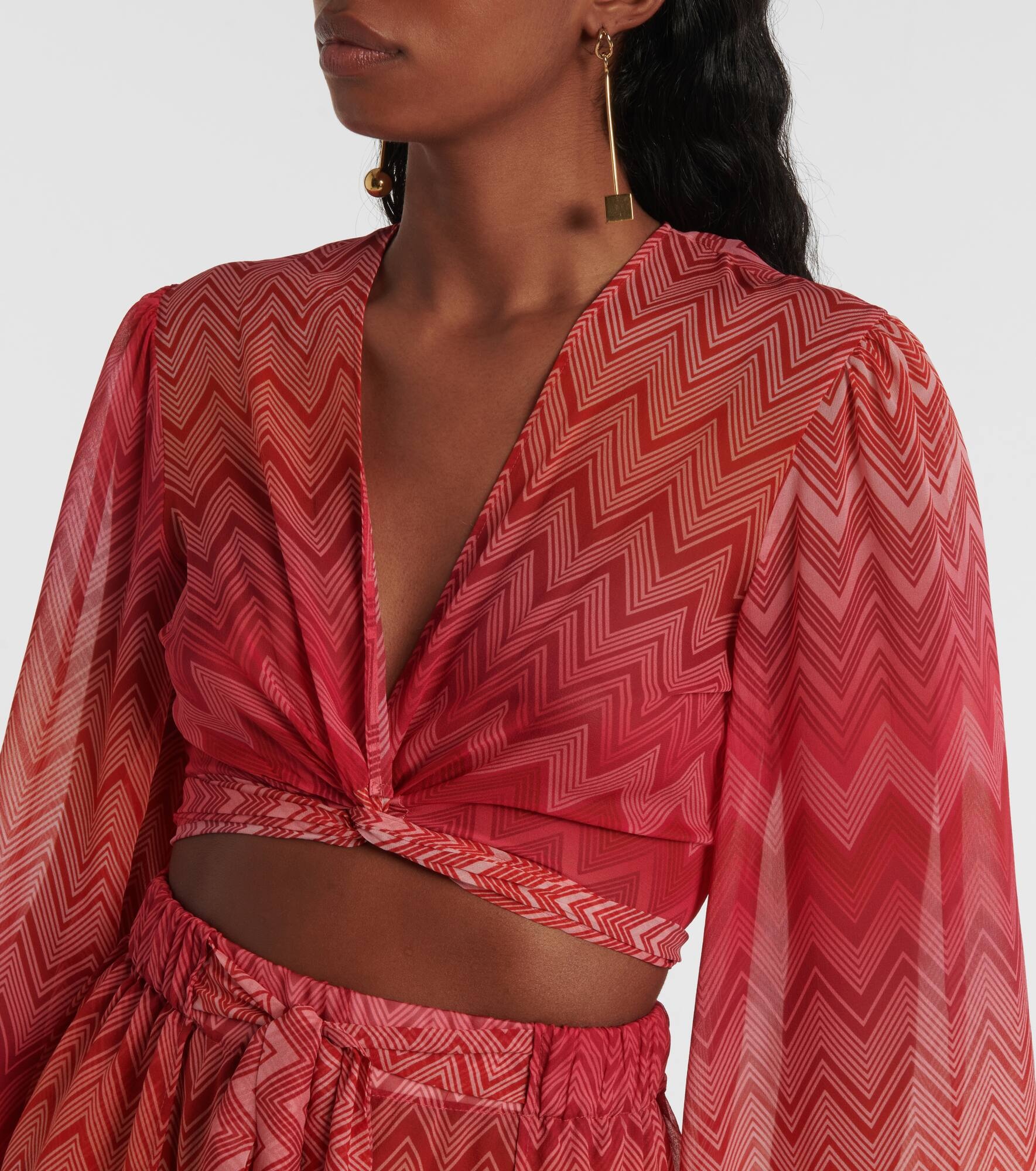 Zig Zag silk wrap top - 4