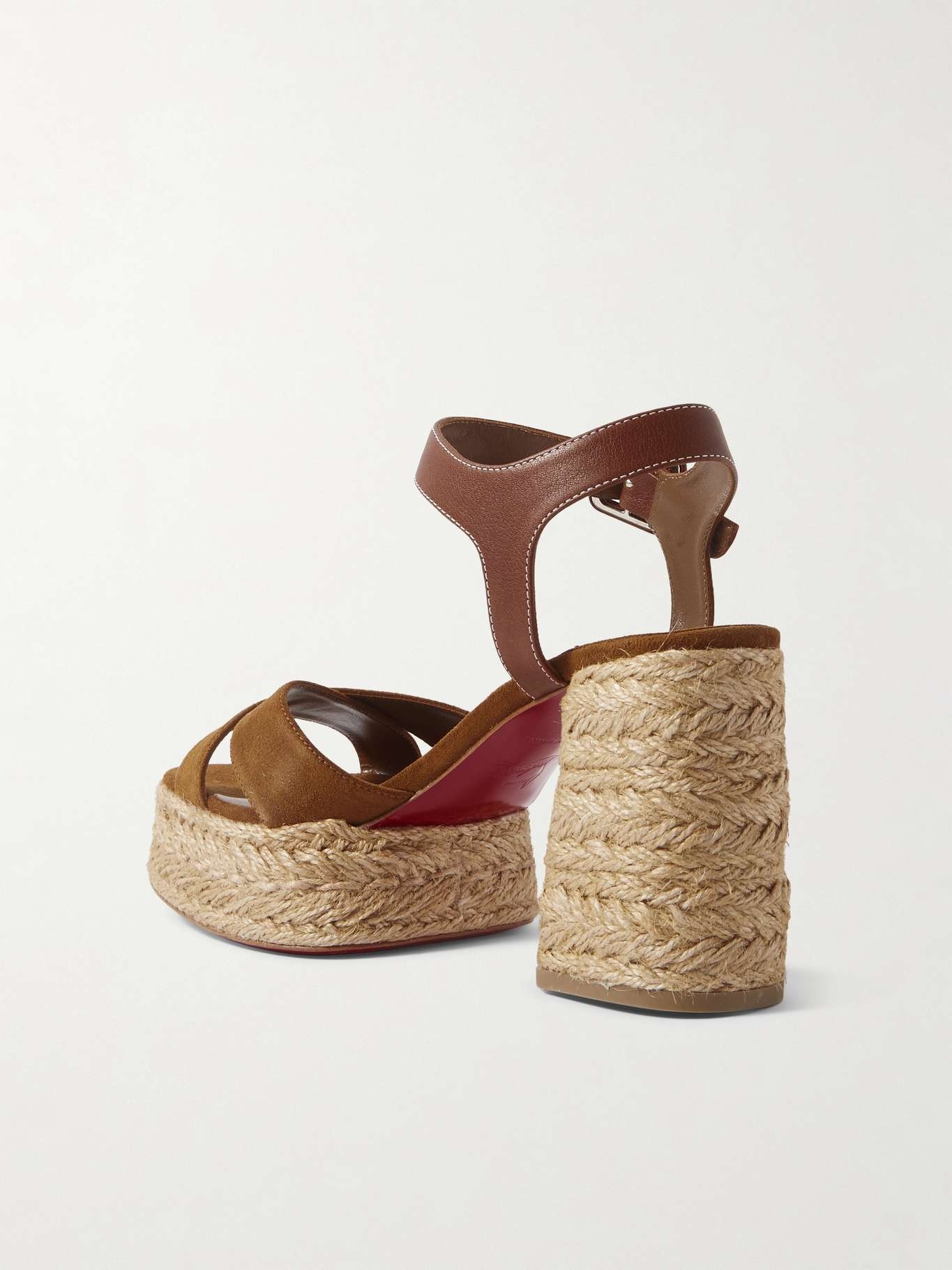 Calakala 70 leather and suede espadrille platform sandals - 3