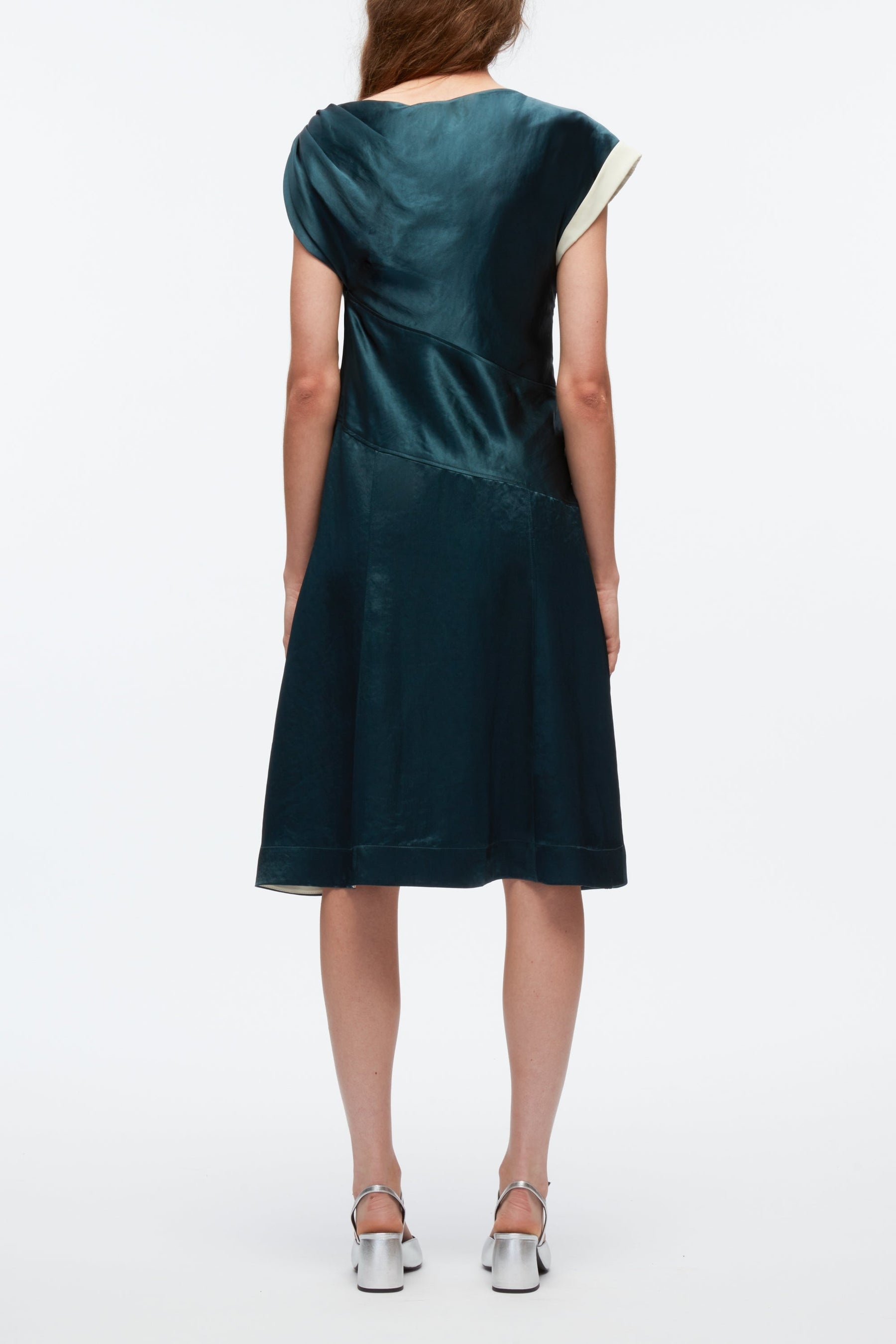 Draped Twist Dress With Combo - 3