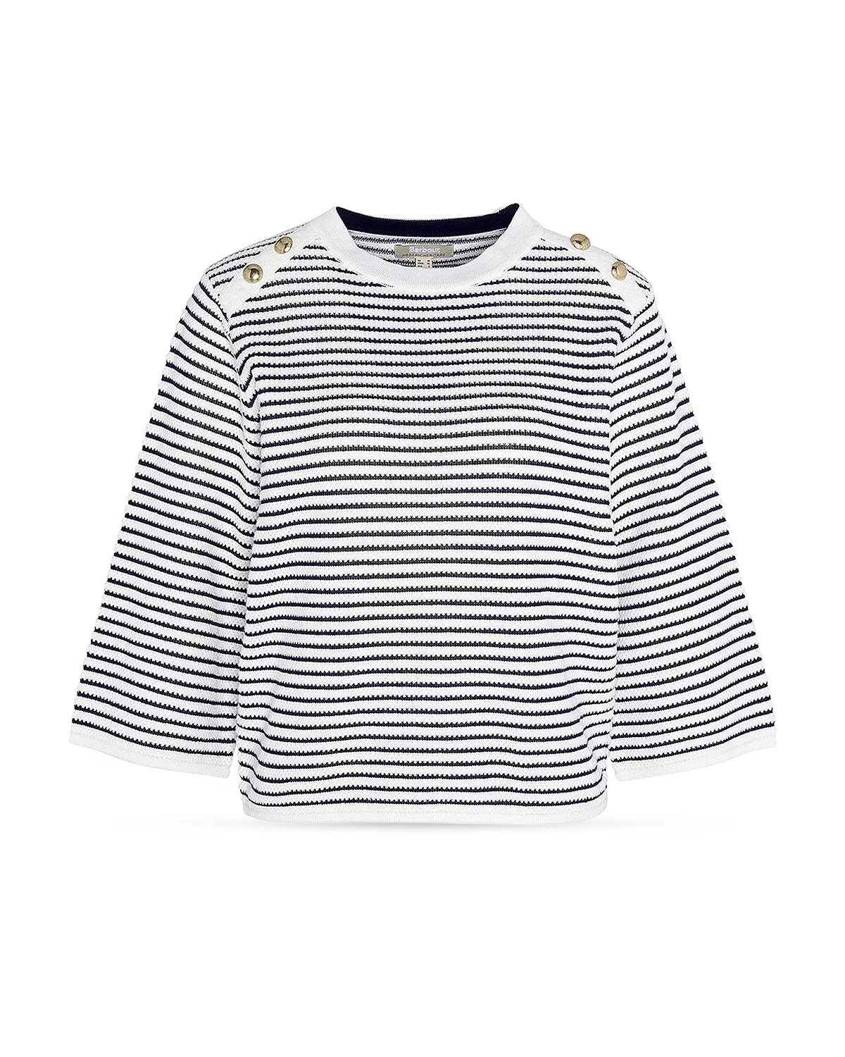 Macy Striped Three Quarter Sleeve Sweater - 6
