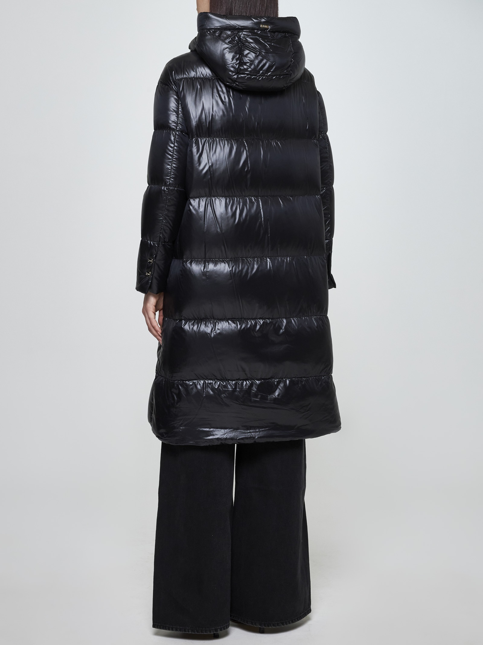 Quilted nylon down long parka - 3