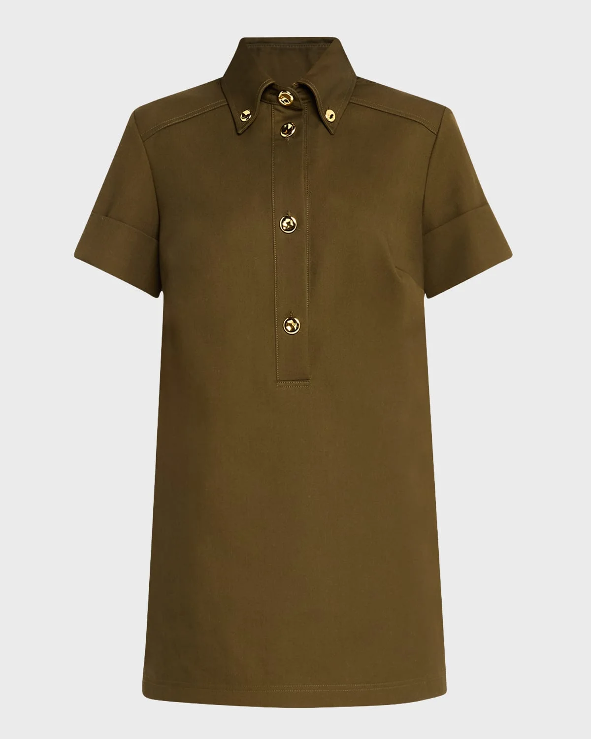 Noelle Short-Sleeve Mini Shirtdress - 1