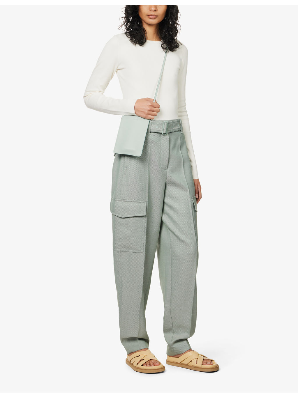 Round-neck stretch-silk jumper - 2