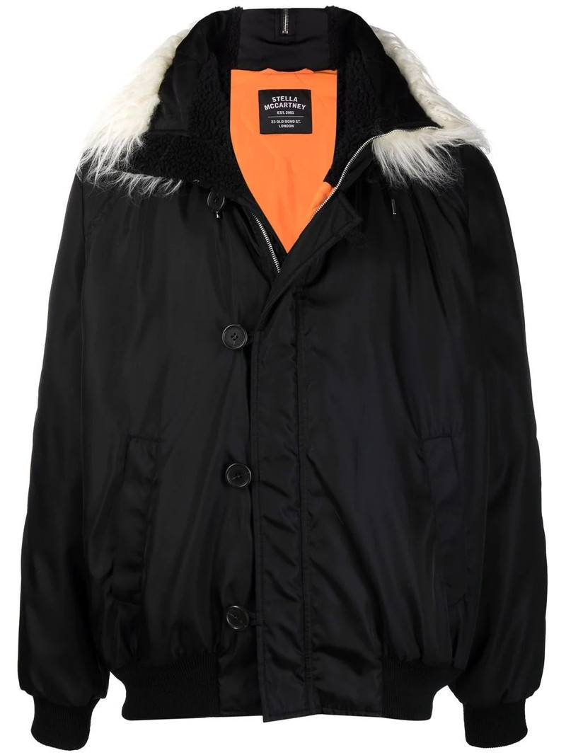 logo-embroidered hooded jacket 1