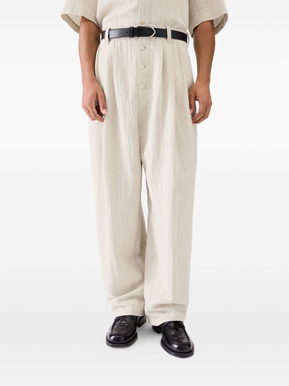 Le Fernando button-front pleated trousers - 3