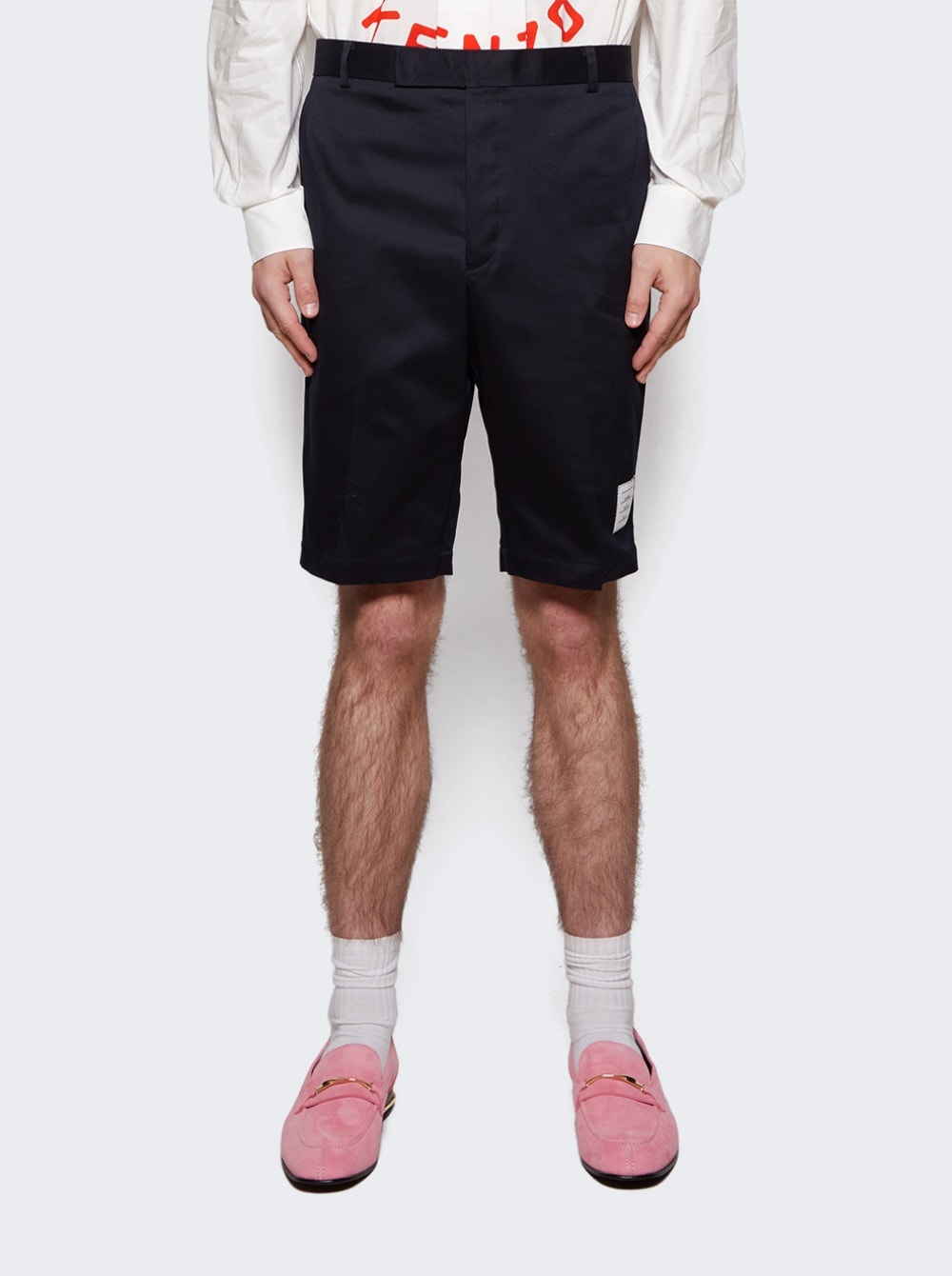 Cotton Twill Unconstructed Chino Shorts Navy - 3