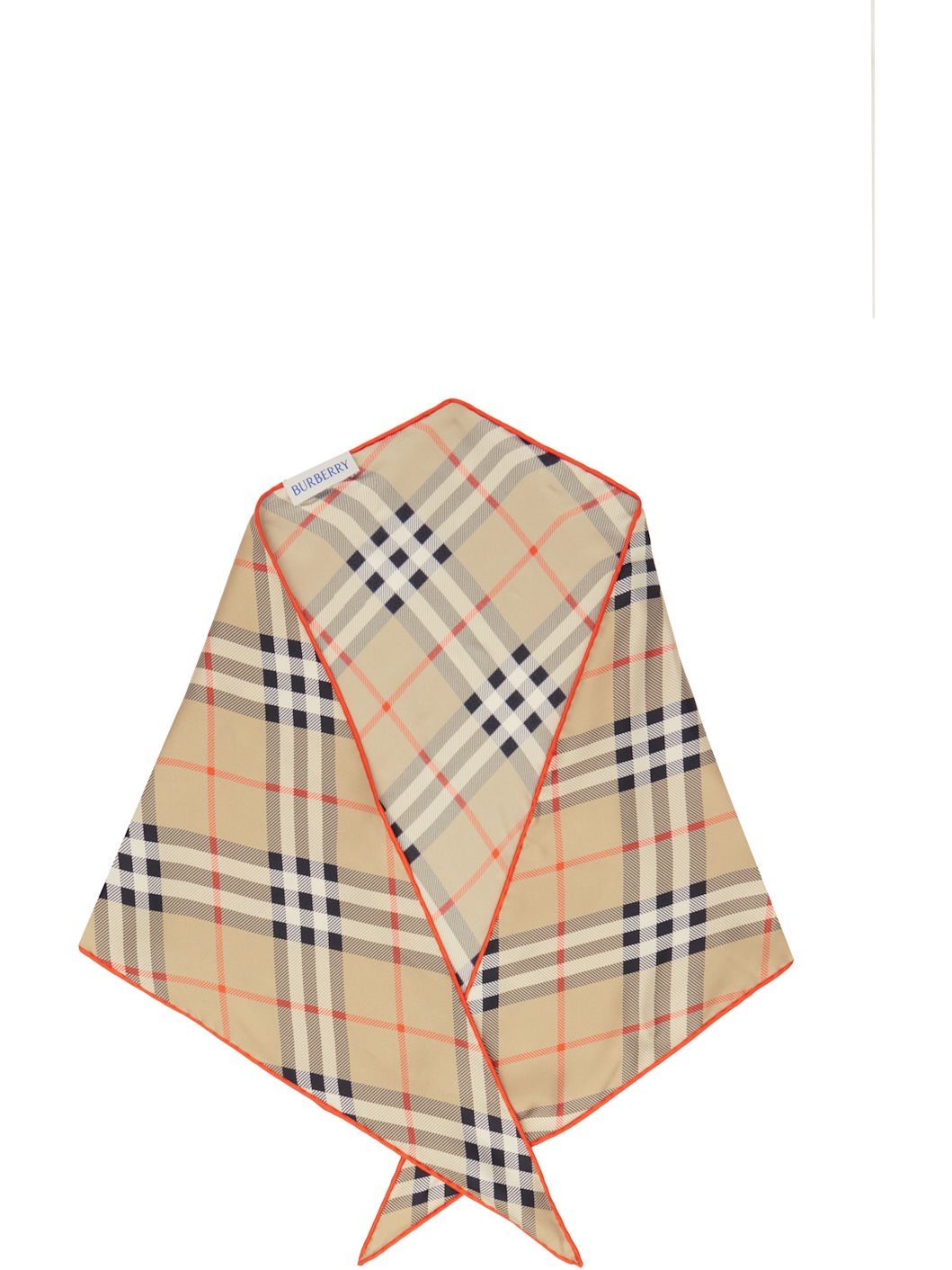 Beige Silk Diamond Scarf - 1