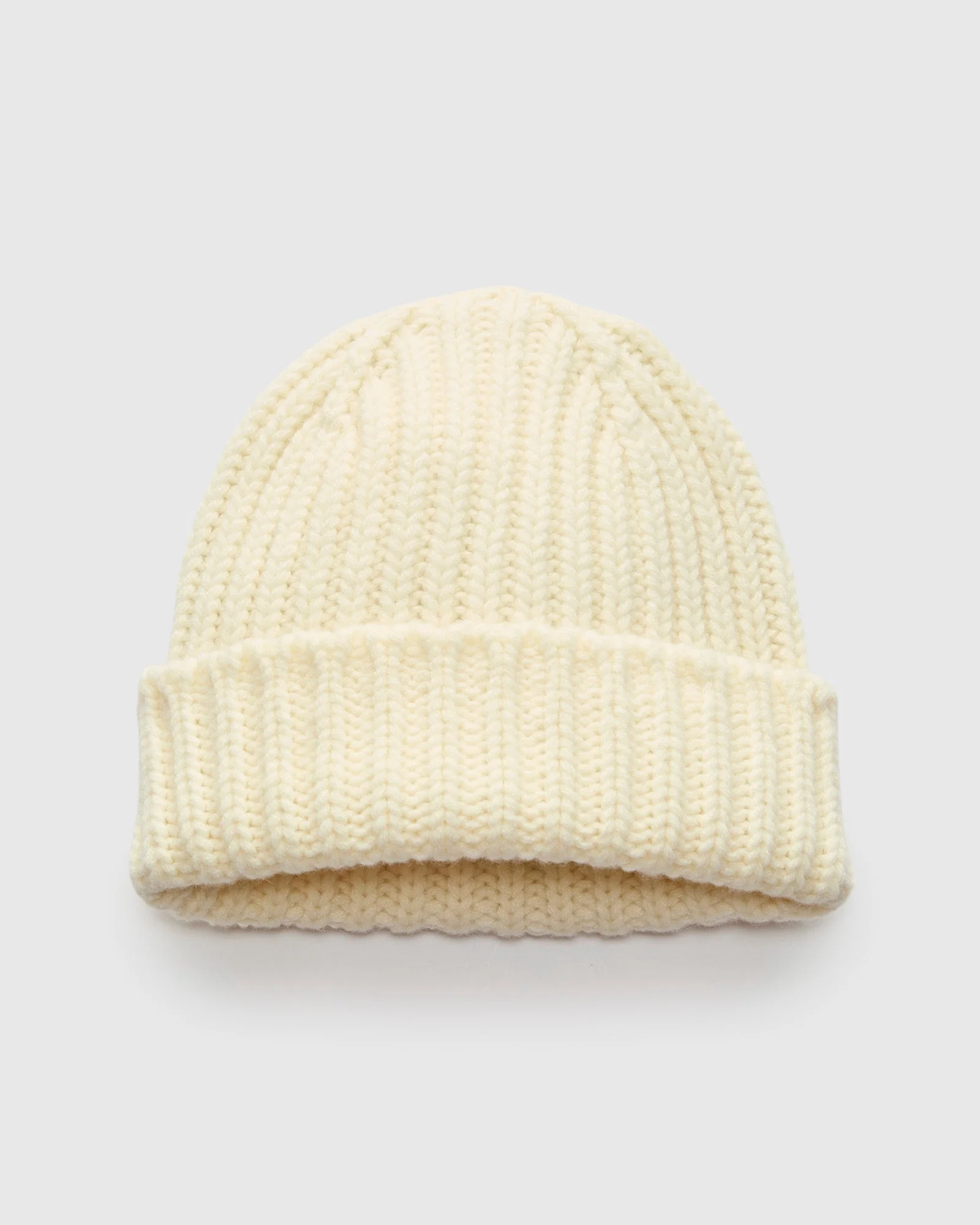 "Brain Freezer" Wool Beanie in Ecru - 1