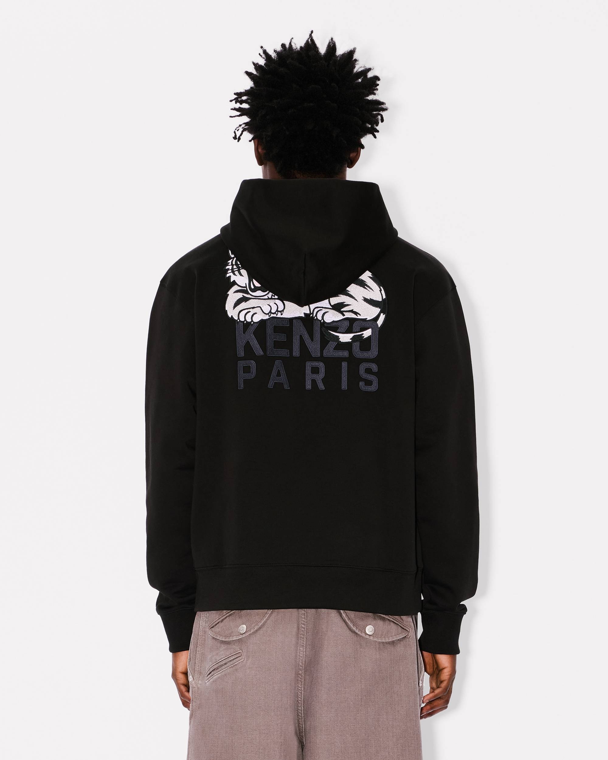 'KENZO Happy Tiger' embroidered hoodie in cotton - 4