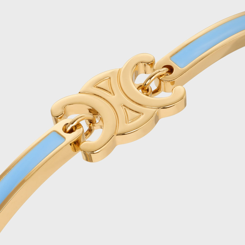 CELINE Triomphe Articulated Bracelet in Enamel and Brass with Gold Finish outlook