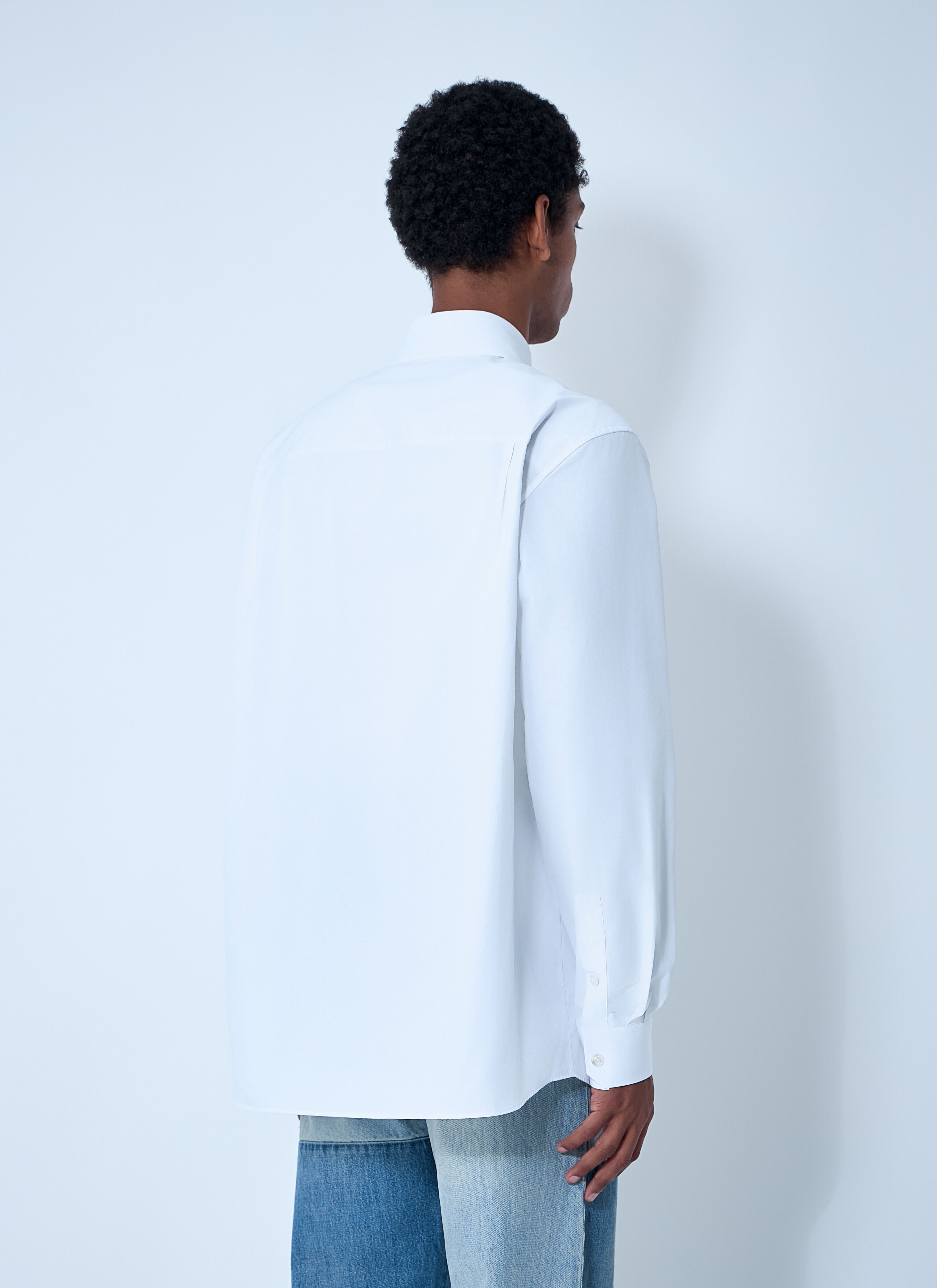 Logo Embroidery Button-Down Shirt - 4