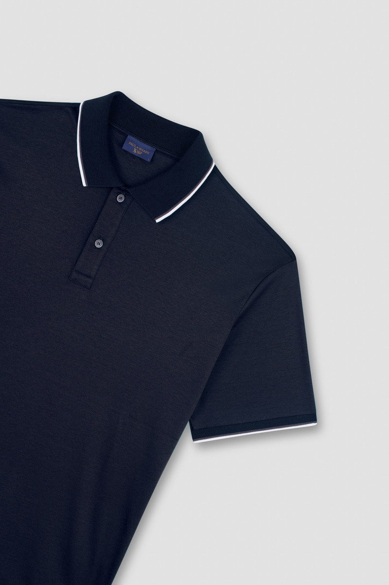 X-SOFT INTERLOCK COTTON POLO SHIRT WITH CONTRAST PROFILES 5