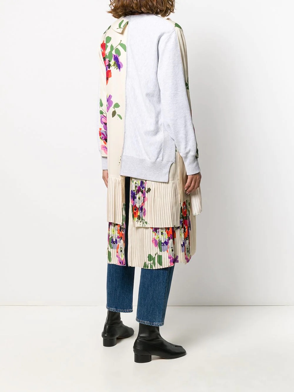 floral layered-panel sweatshirt - 4