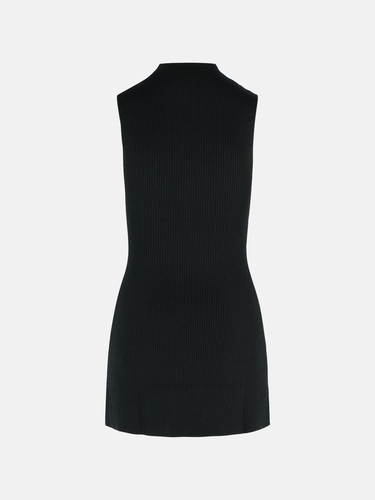 'OLONI' SHORT BLACK WOOL DRESS - 3