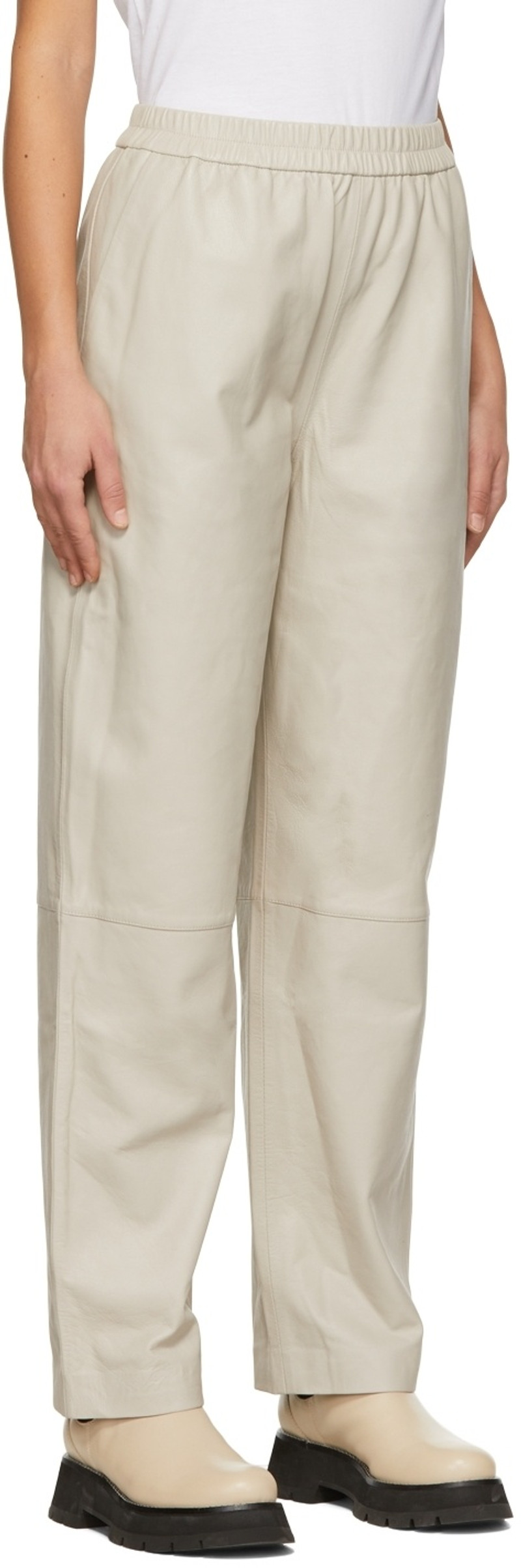 House of Dagmar Taupe Jane Leather Pants outlook