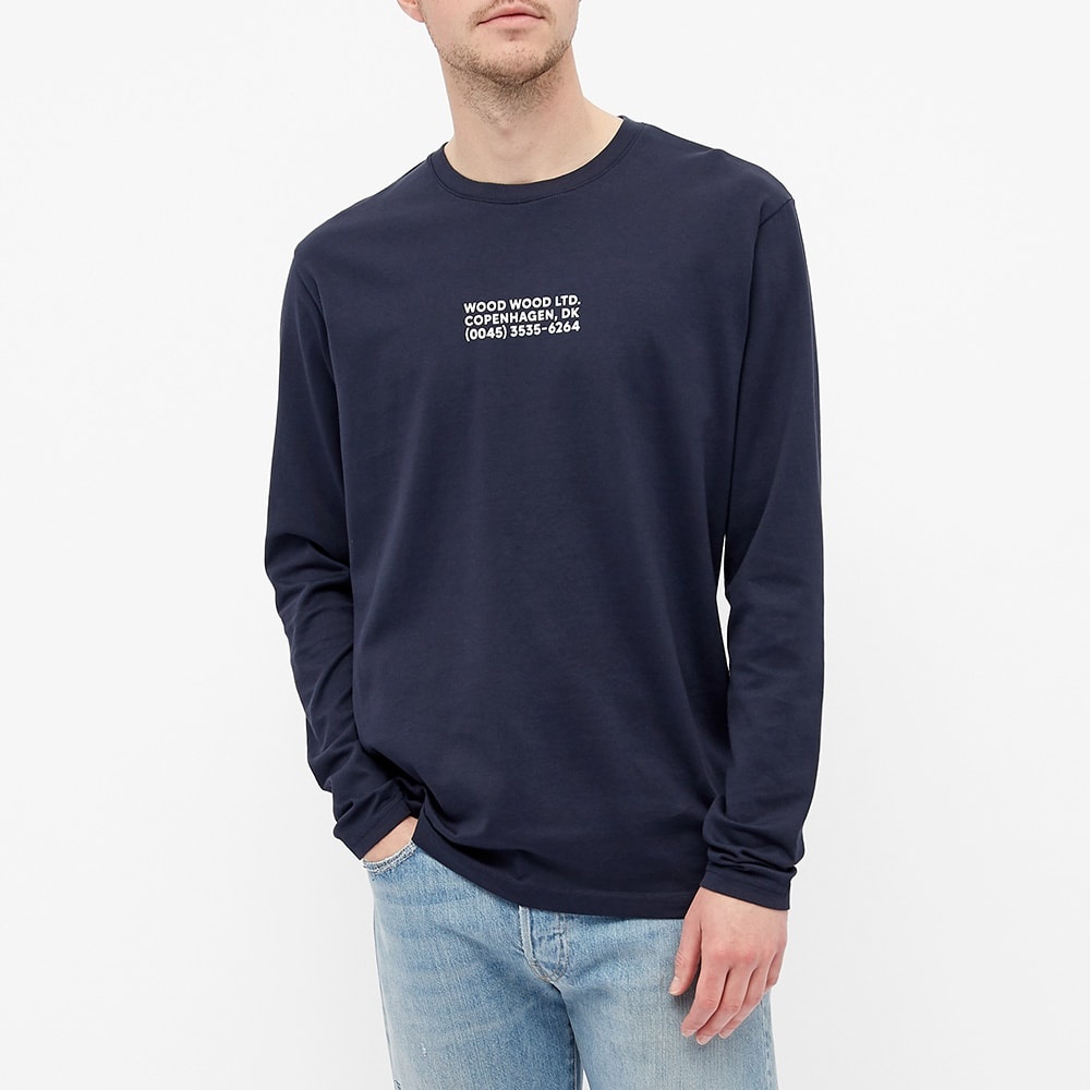 Wood Wood Long Sleeve Peter Info Logo Tee - 3