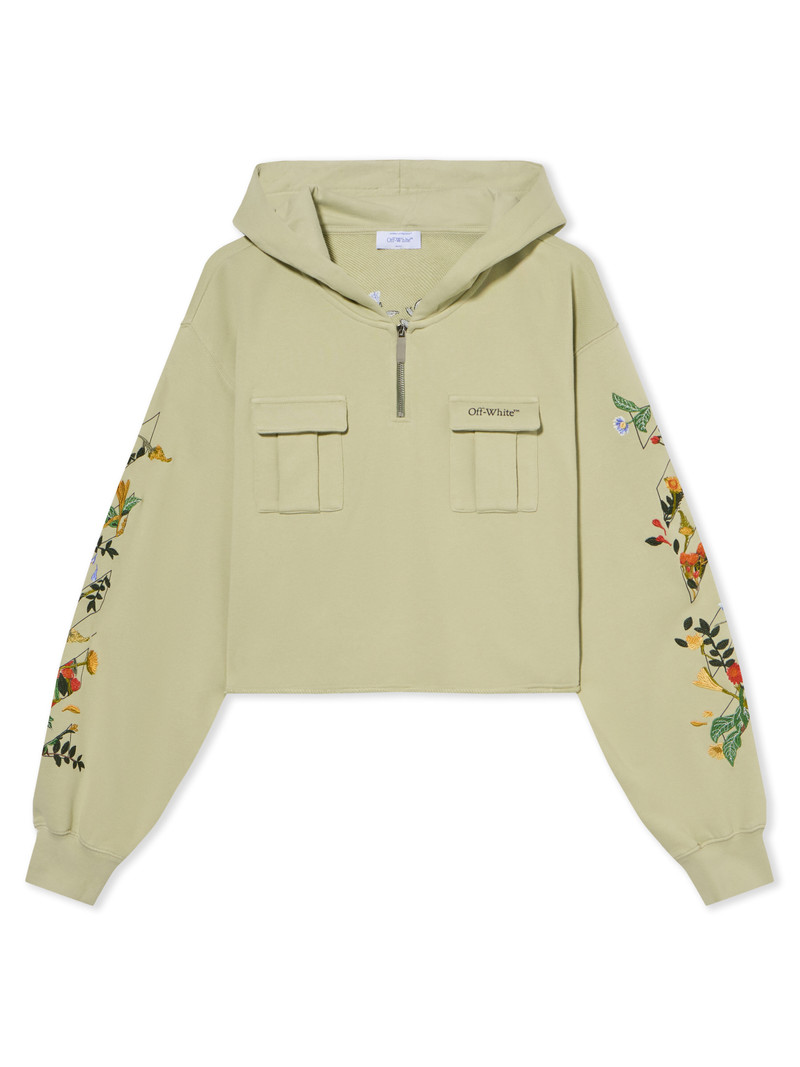 Bookish Flowers Crop Hoodie 1