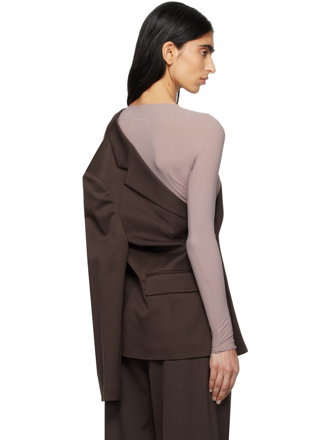 Brown Twist Suit Blazer - 3