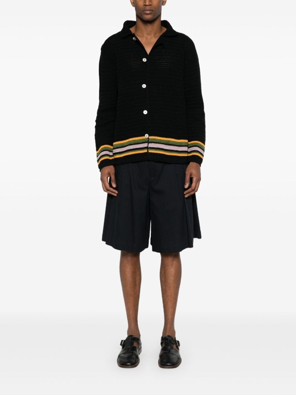 Harbor stripe knitted overshirt - 2