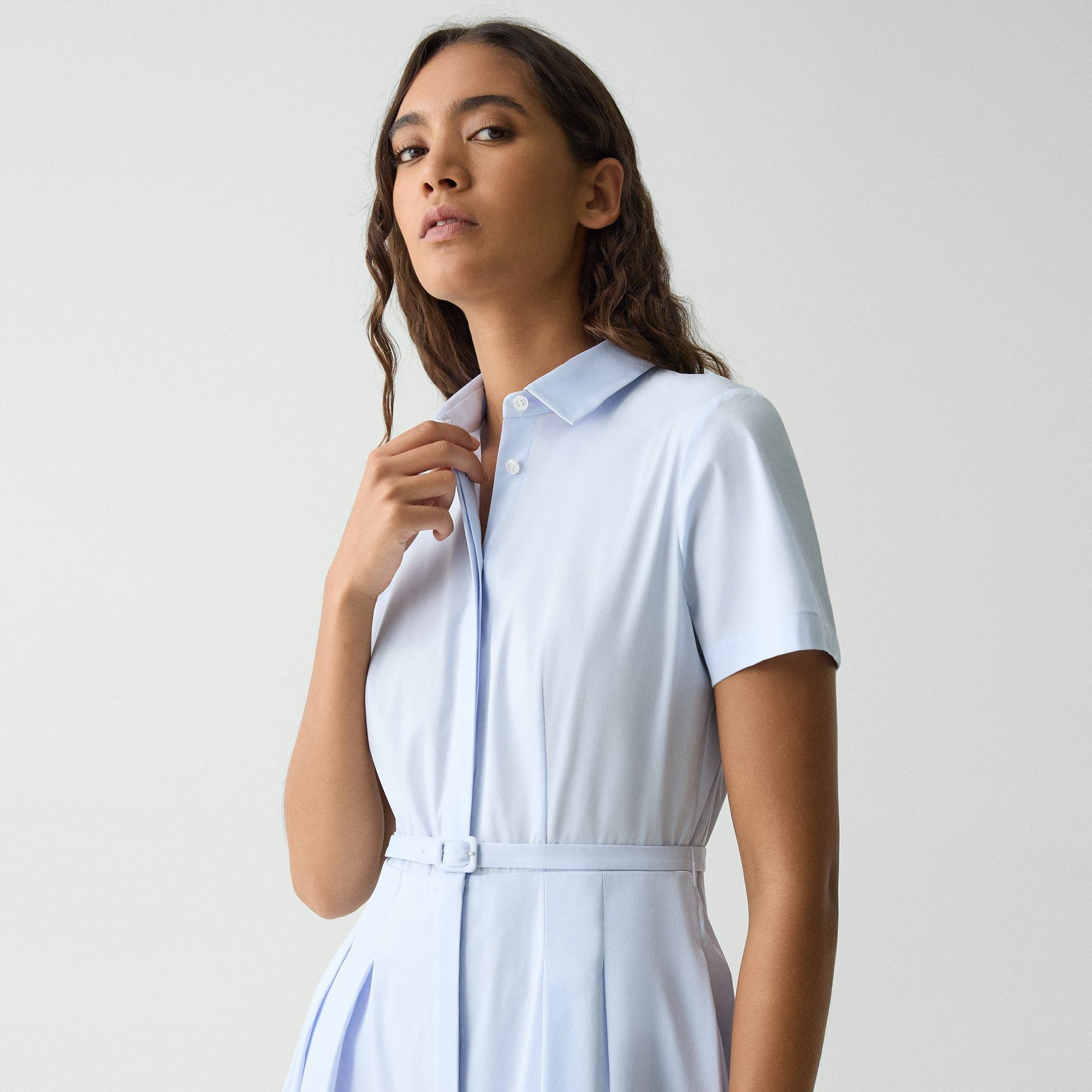 Short-Sleeve Shirt Dress in Good Cotton - 5