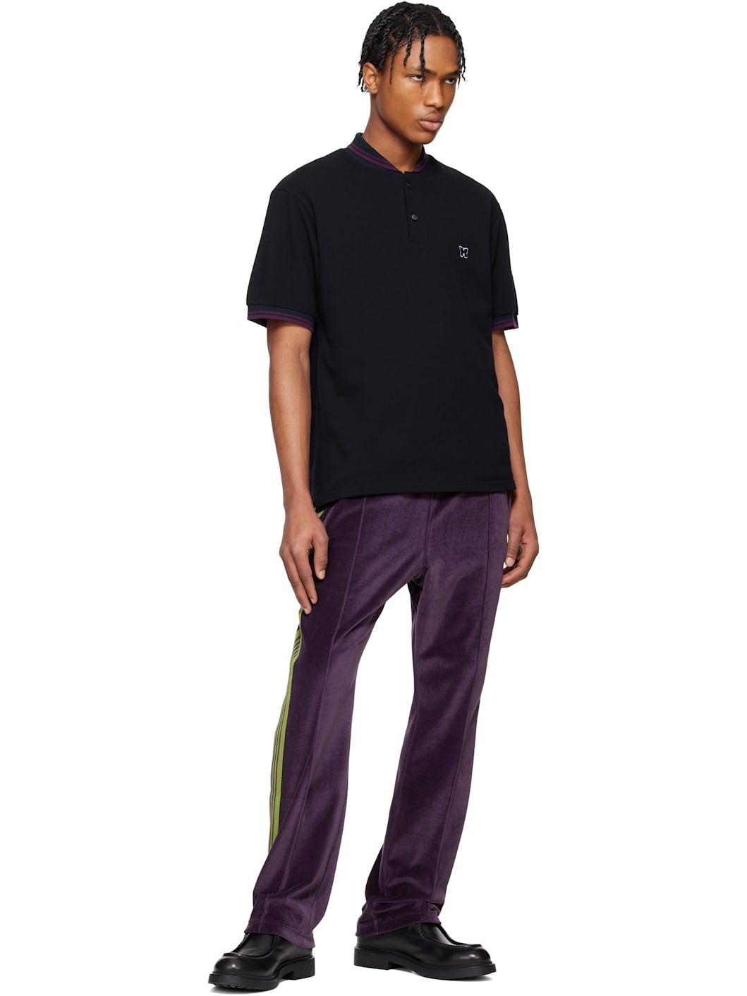 Black Shawl Collar Polo - 4