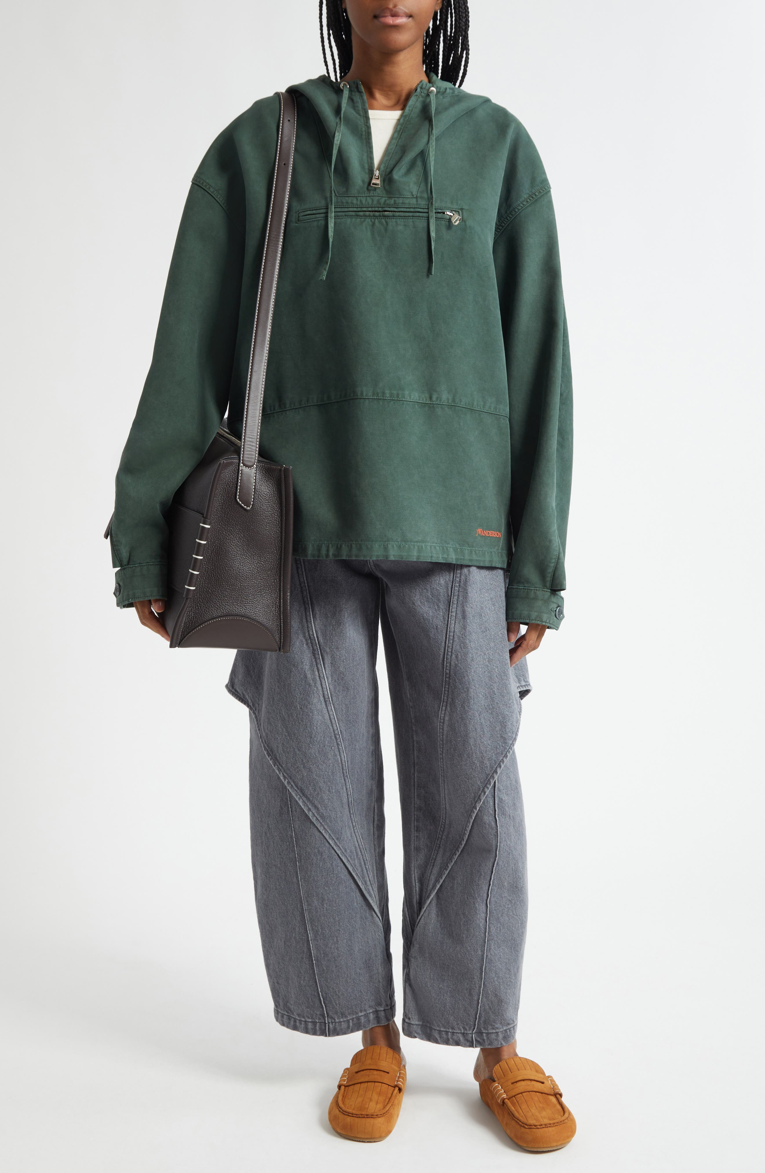 JW Anderson Sculptural Crop Jeans in 906 Light Grey at Nordstrom - 2