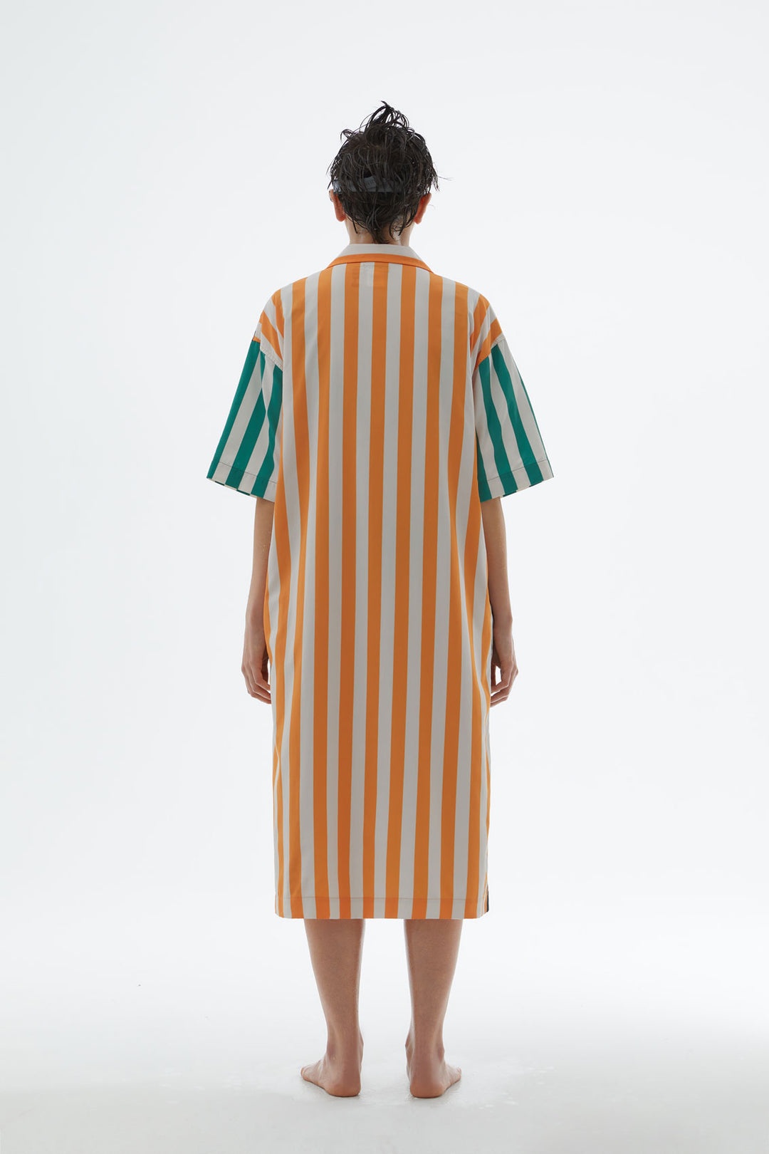 STRIPED NYLON SHIRT DRESS - 7