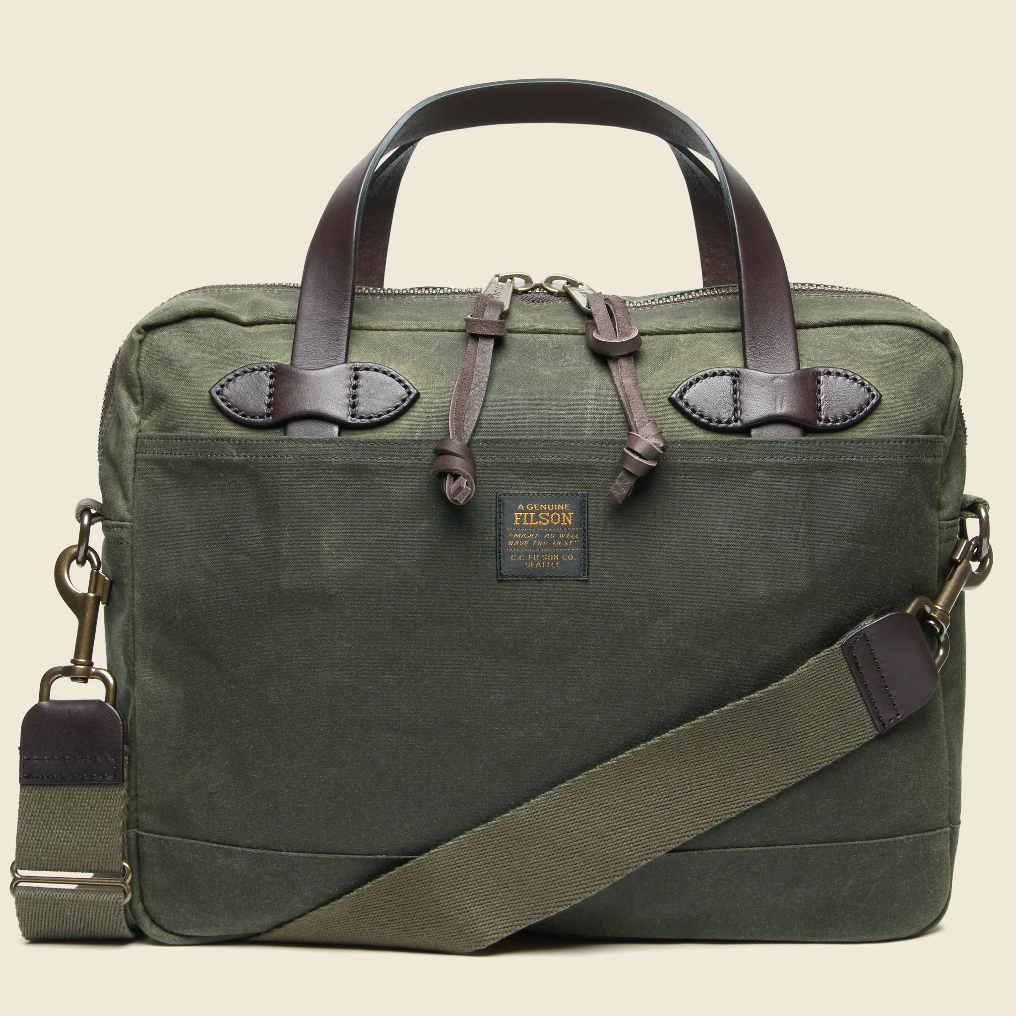 Tin Cloth Compact Briefcase - Otter Green - 1