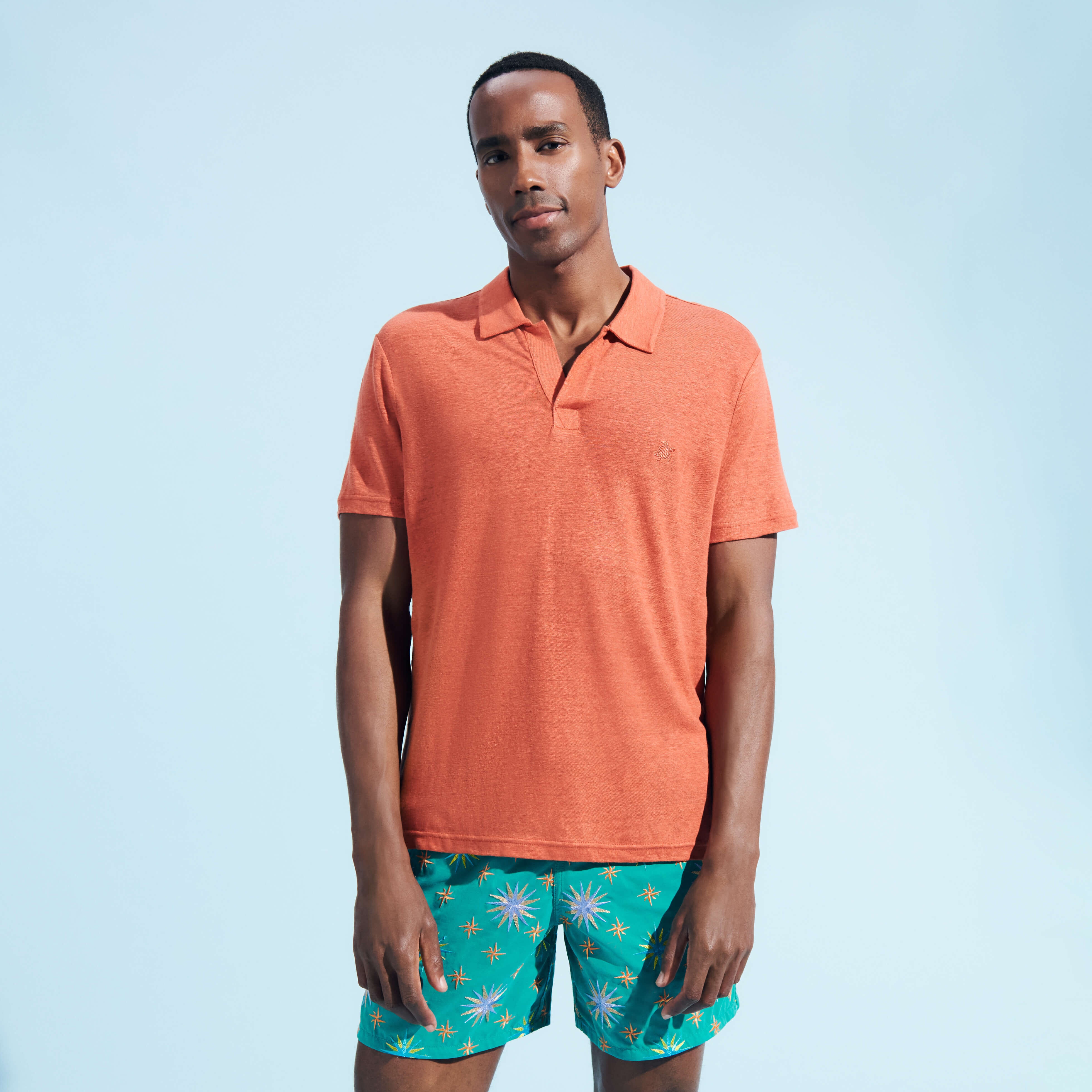 Men Linen Jersey Polo Solid - 3