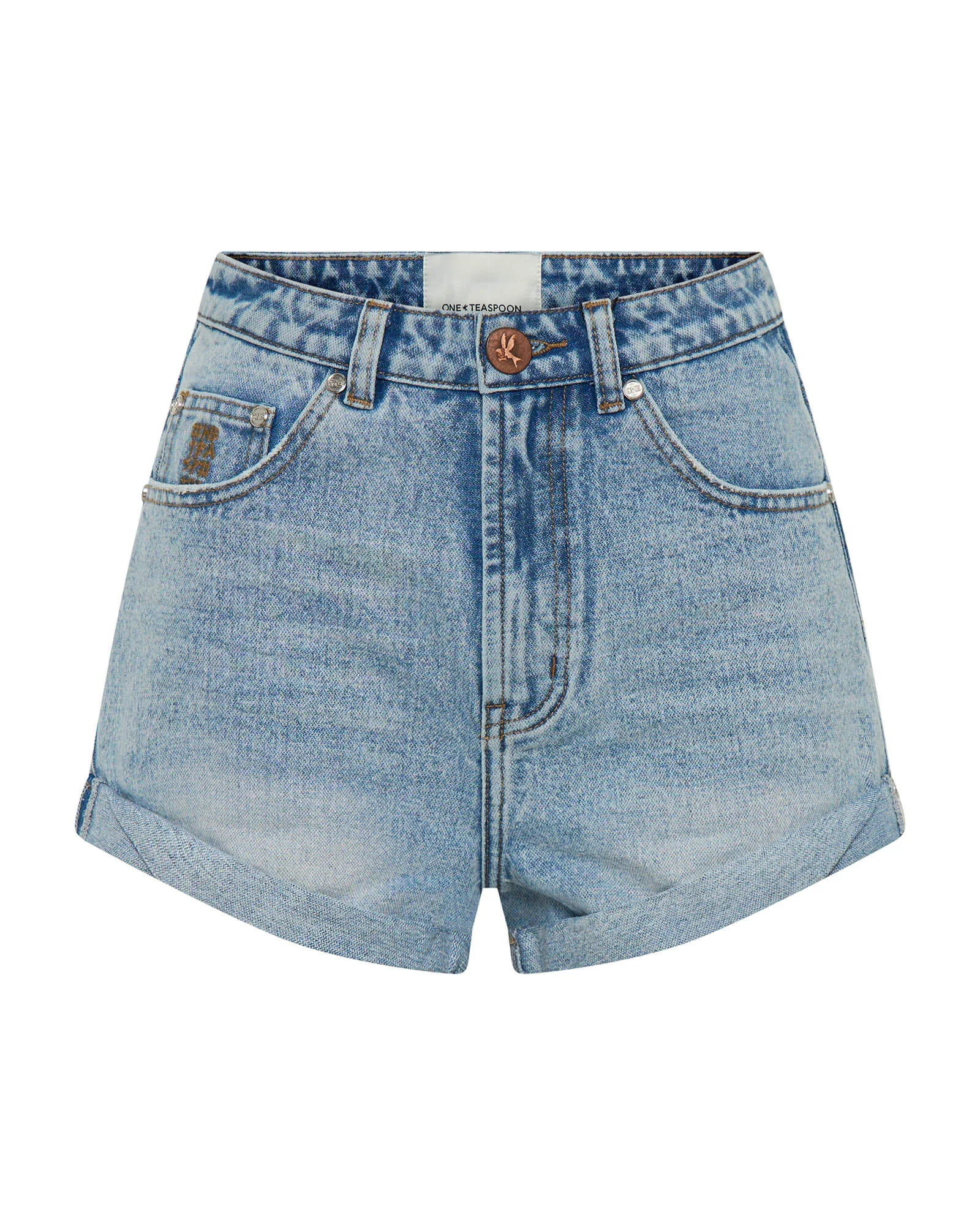 Bandits High Waist Denim Shorts - Hendrixe Blue - 1