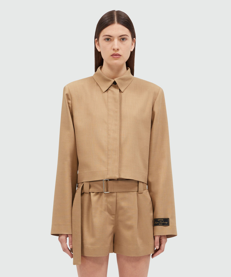 MSGM MSGM Tailoring camel flamed canvas jacket outlook
