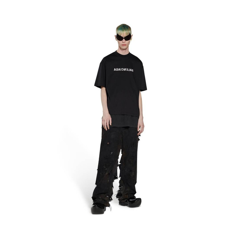 BALENCIAGA Mirror Balenciaga T-shirt Medium Fit in Black outlook