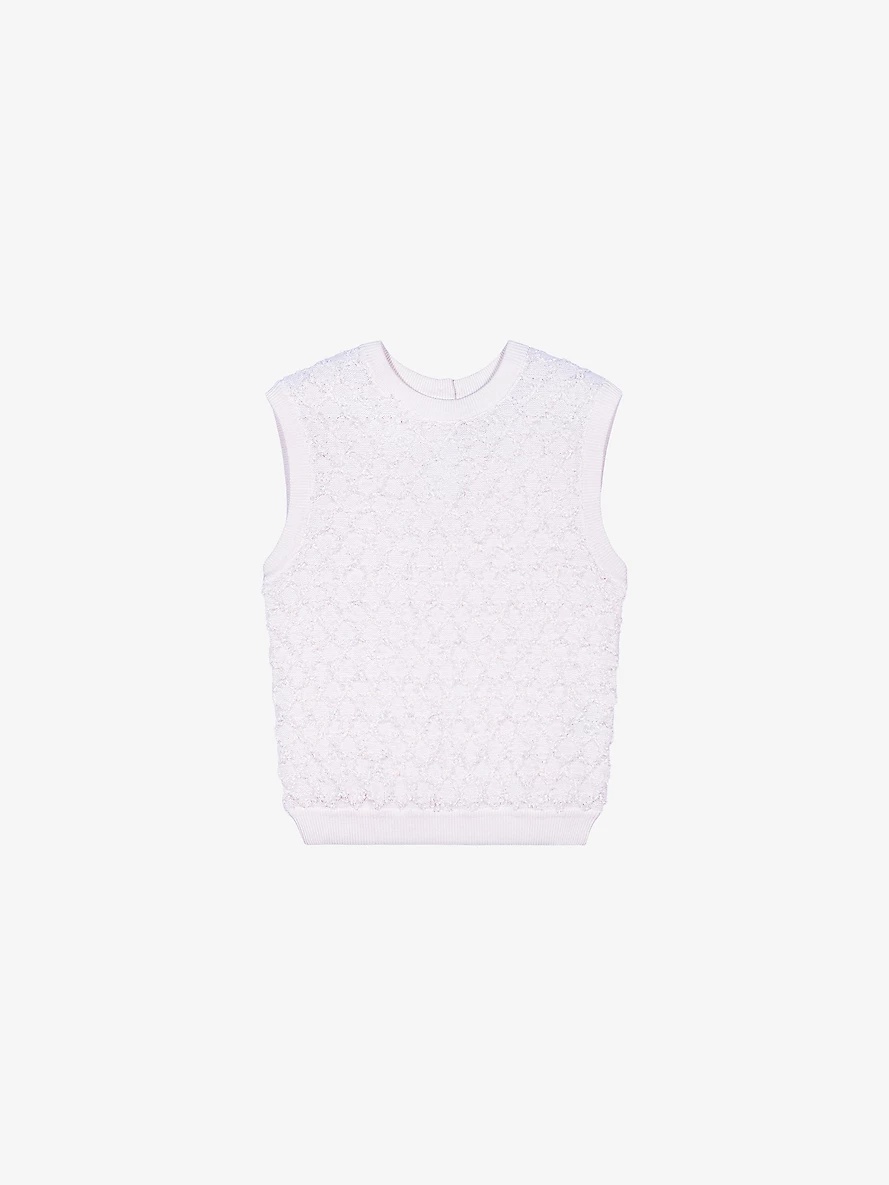 Textured knitted sweater vest - 1