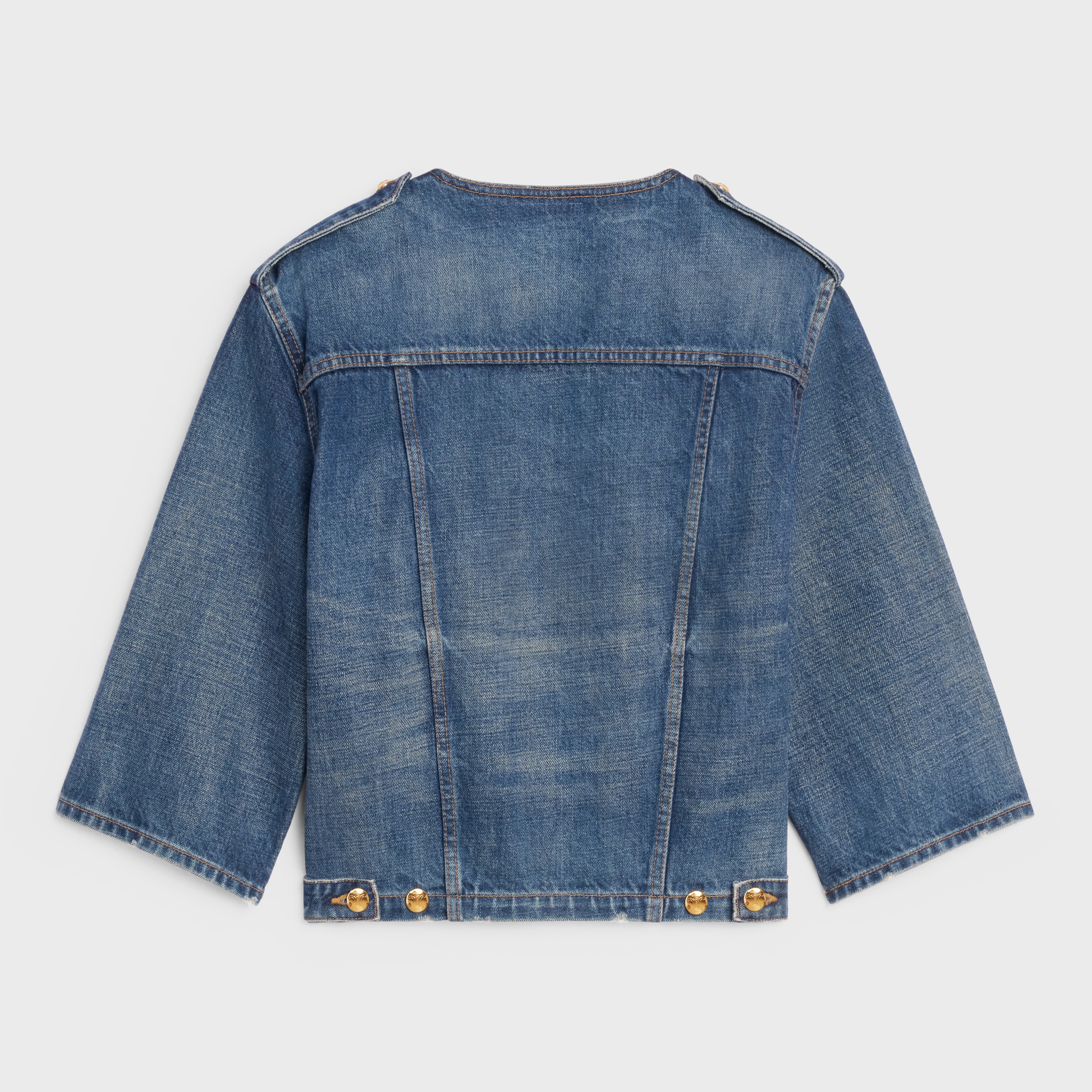 JACKET WITH PURE COLLAR IN DARK UNION WASH DENIM - 2